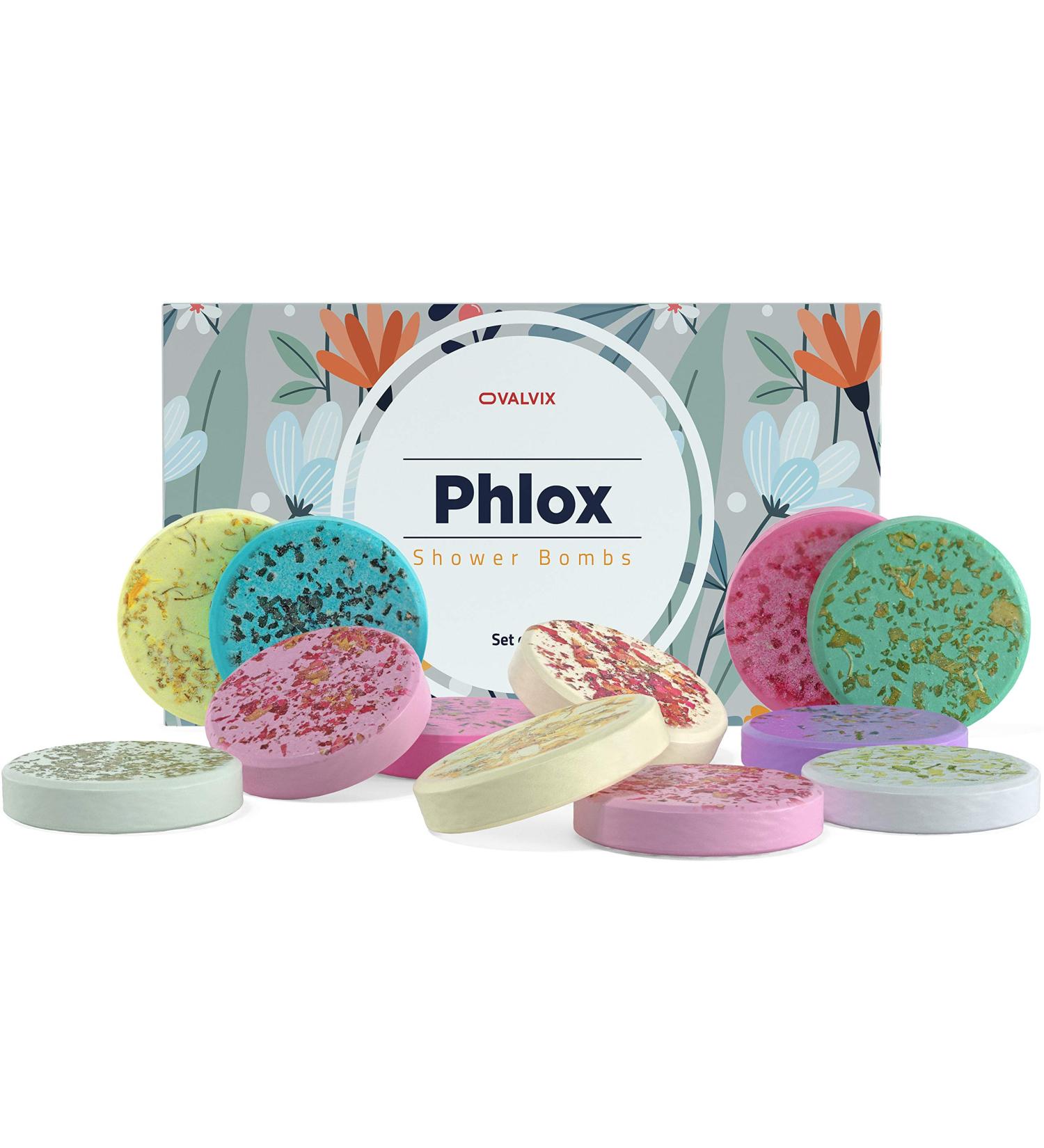 Phlox Shower Bombs - Natural Vegan & Gluten-Free Shower Steamers for Women - Aromatherapeutic Stress-Relief with Essential Oils - Buy Online on GoSupps.com