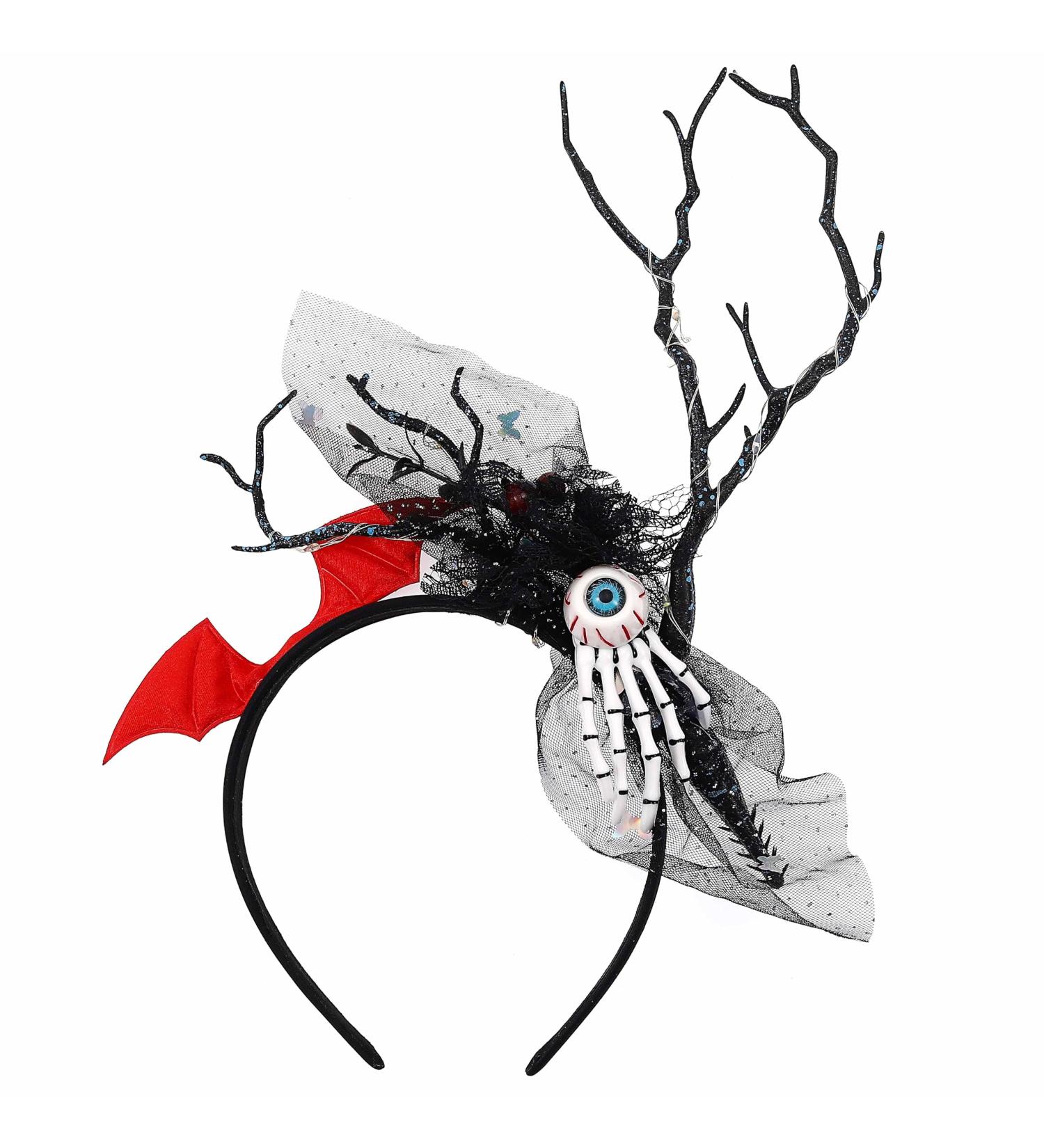 Vakkery Light Up Halloween Headbands LED Antler Branches Hair Band Flashing Halloween Costume Party Hair Accessories for Women - Buy Online on GoSupps.com