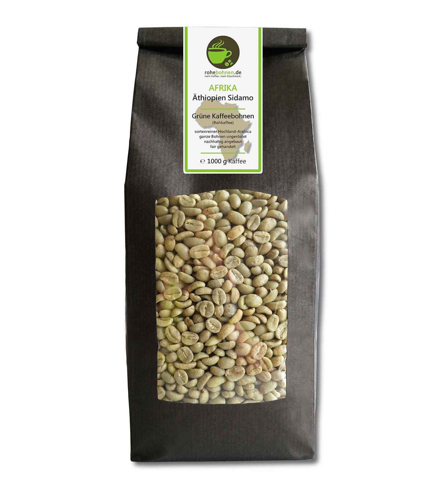 Green Coffee - Ethiopia Sidamo Green Coffee Beans (Highland Raw Coffee Beans 1000g) - GMP Certified