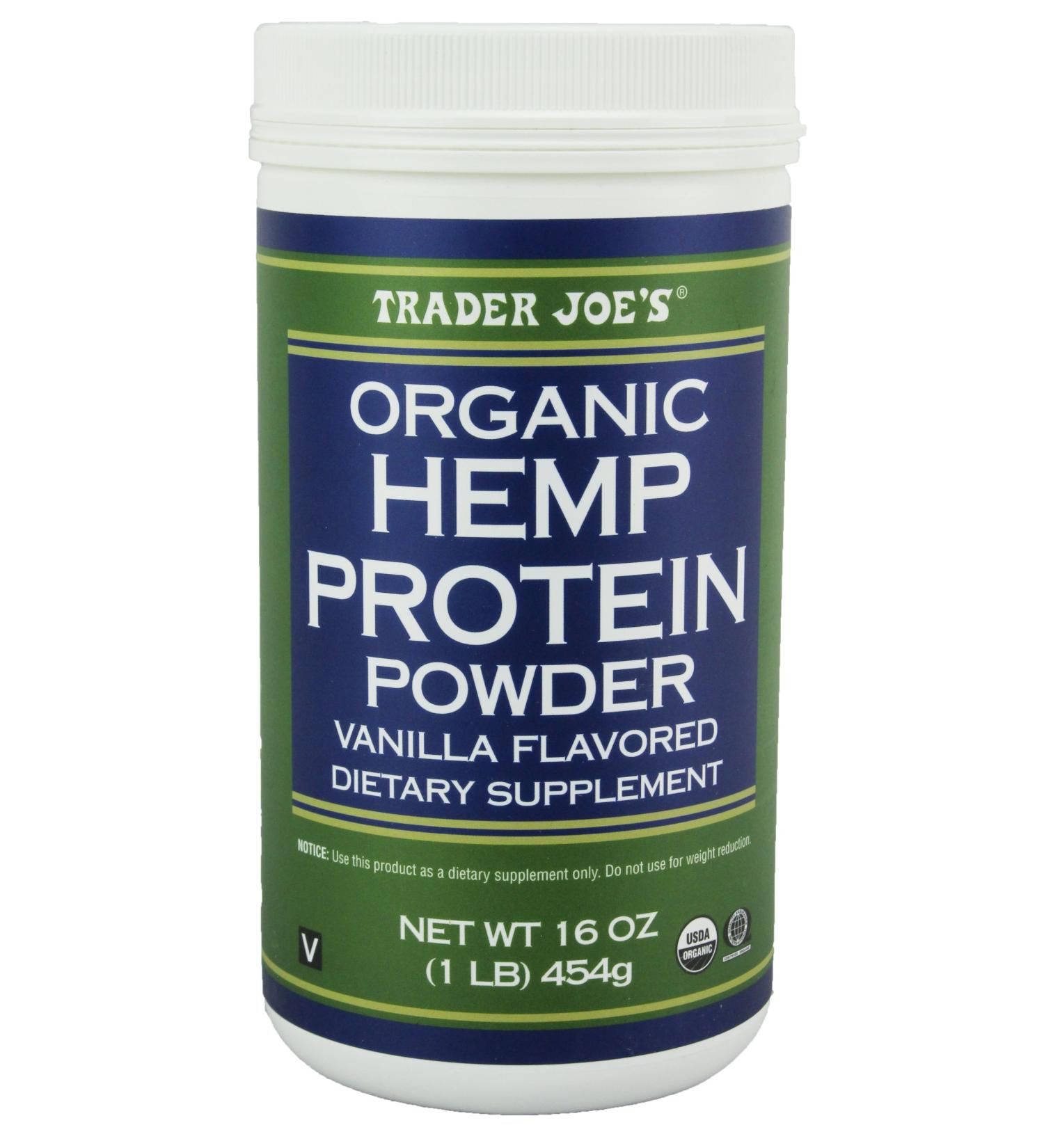 Trader Joe's 16 Oz. Organic Vanilla Hemp Protein Powder - Dietary Supplement - Buy Online on GoSupps.com