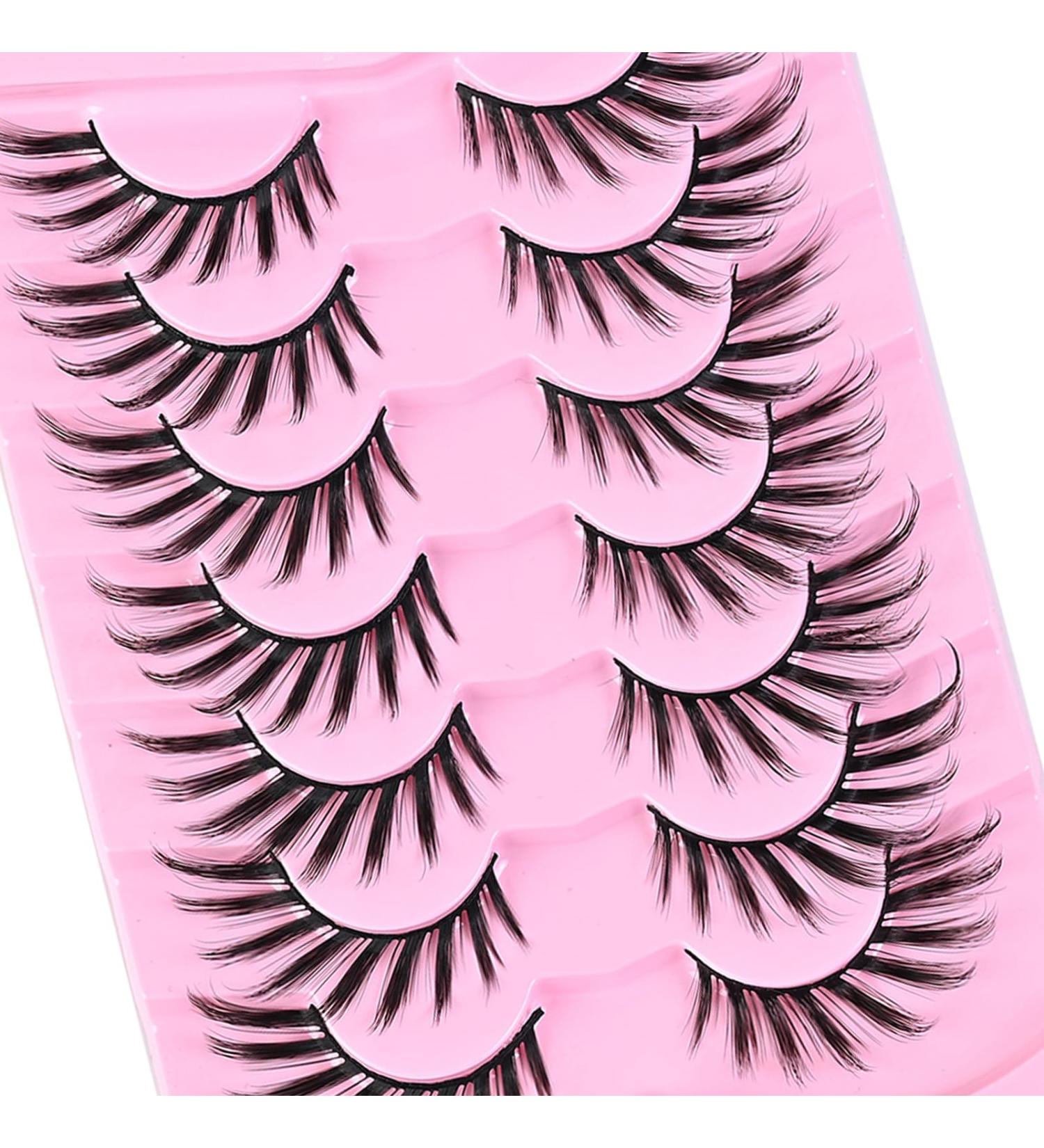 7 Pairs 17MM Fox Eye Lashes - Wispy Fluffy Cat Eye Strip Lashes | Lightweight Volume Fake Eyelash Extensions for Natural Look - AD05 - Buy Online on GoSupps.com