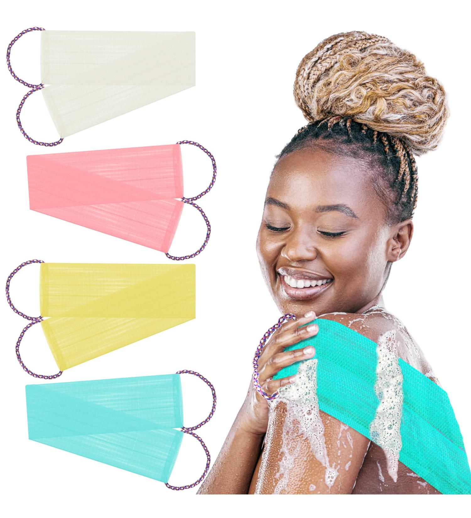 Little Booka African Net Sponge (Set of 4) Authentic Exfoliating Net Body Scrubber African Bath Sponge Exfoliating washcloth Sensitive Enough for Everyday use for Husband Wife Family Friend Daughter - Buy Online on GoSupps.com