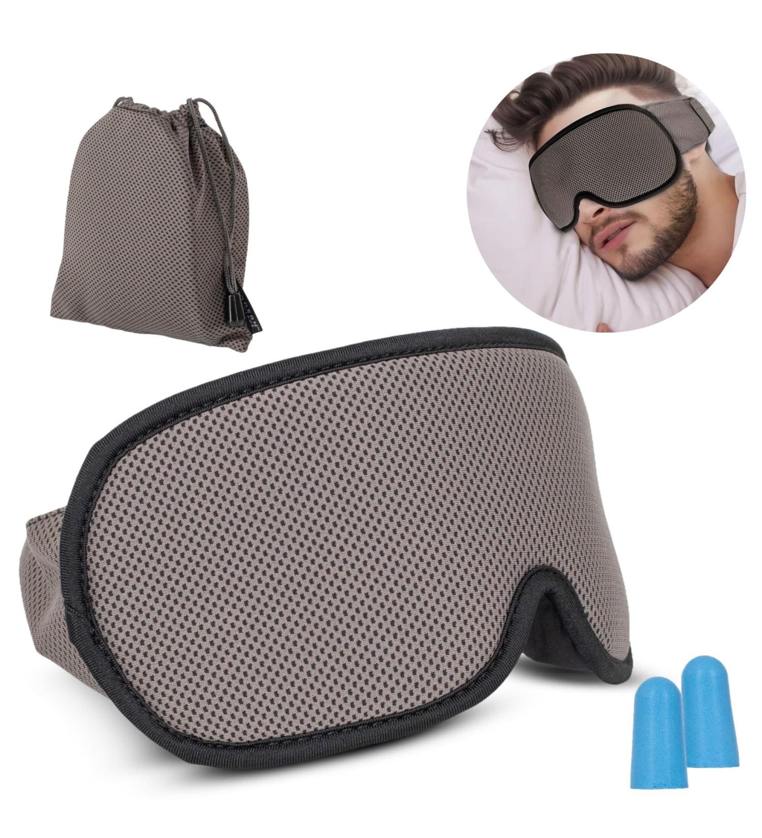 Buy Modern Advantage 3D Sleeping Eye Mask with Earplugs | 100% Light Blocking Sleep Mask for Men & Women | Travel Nap & Yoga | Breathable & Adjustable Design - Buy Online on GoSupps.com