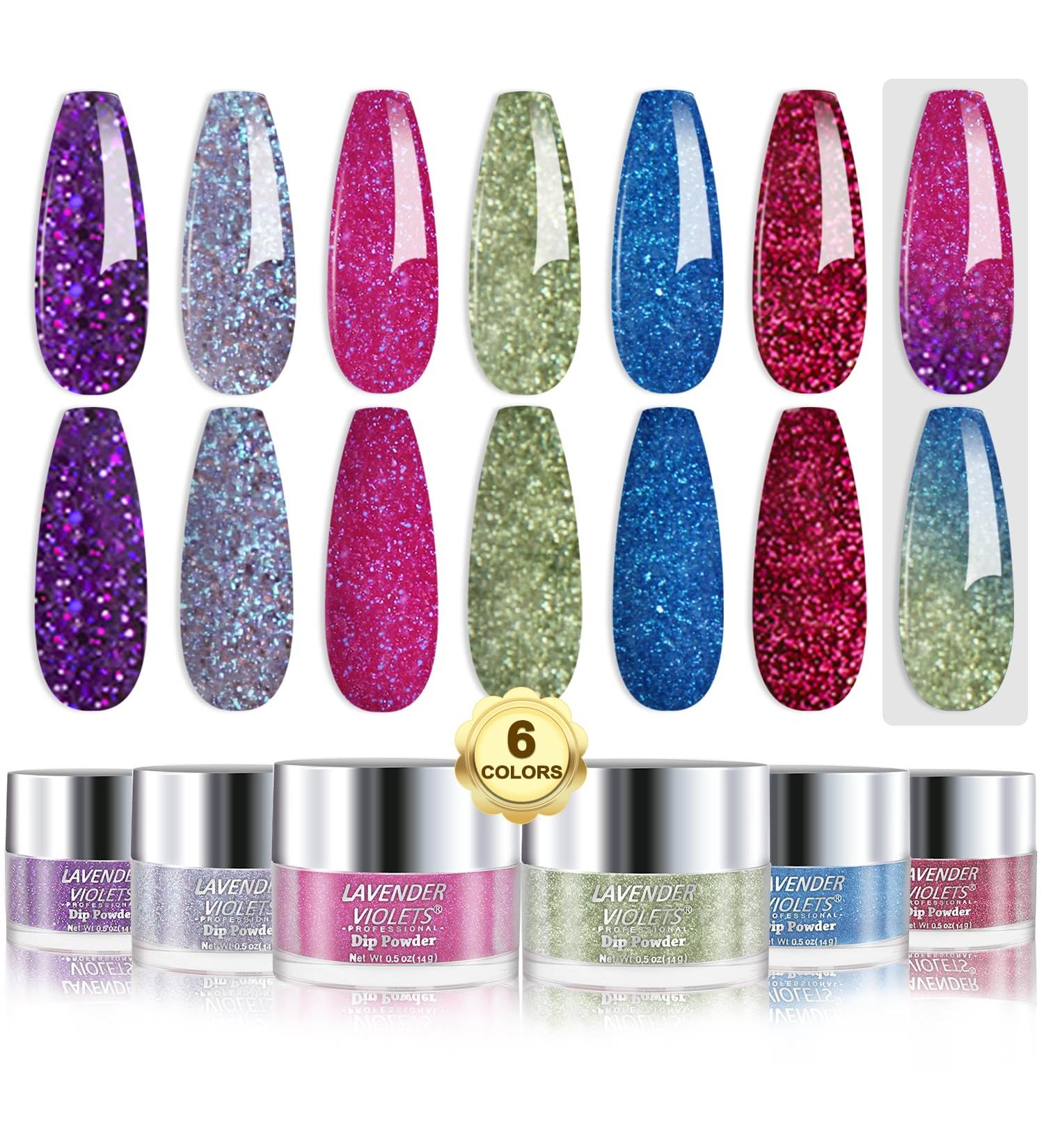 Lavender Violets 14g x 6 Colors Dip Powder White Nude Pink French Nail Art Manicure Large Capacity Dipping Powder Nail Powder Salon Choice J225 - Buy Online on GoSupps.com