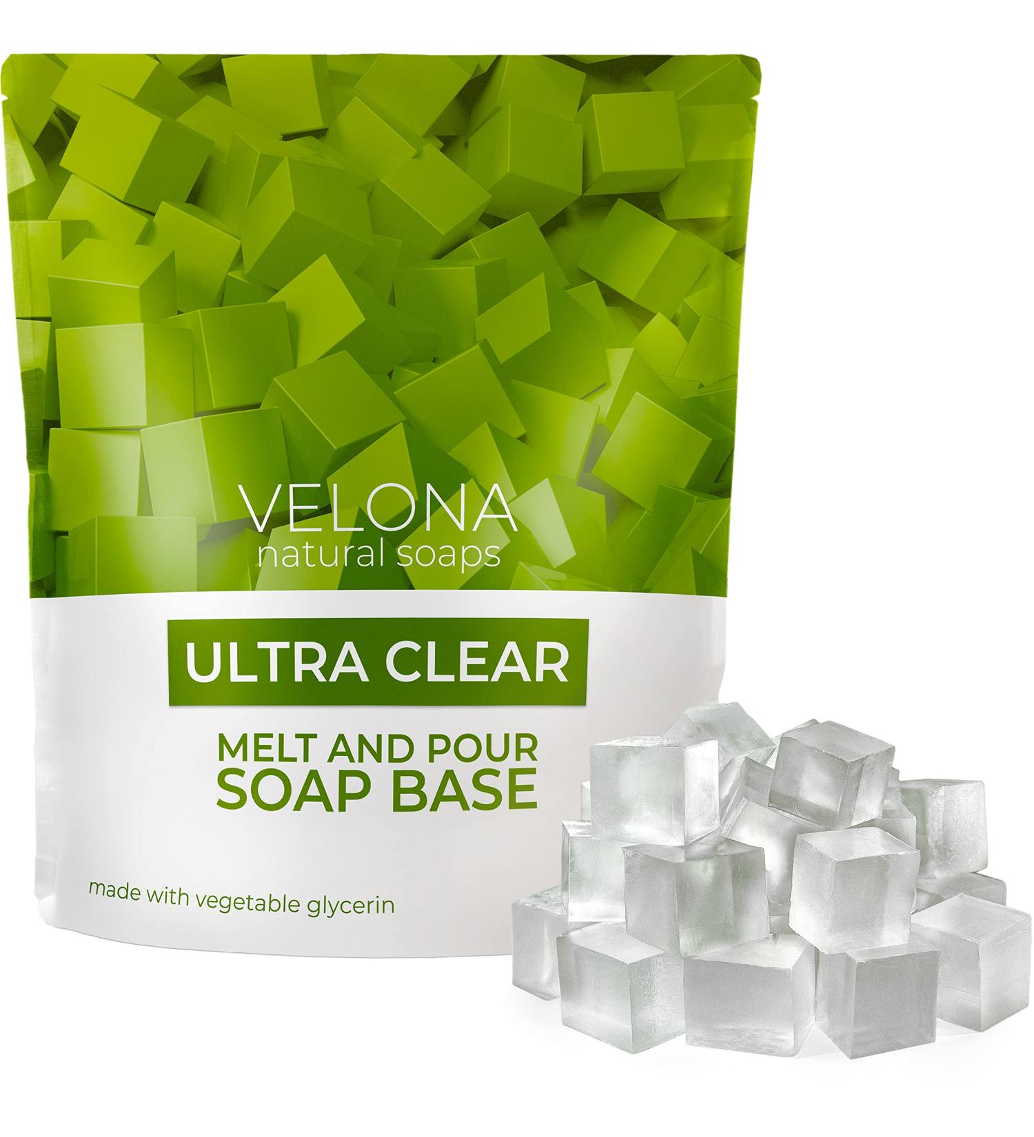 Velona 2 LB Ultra Clear Glycerin Soap Base Pre-Cut Cubes | SLS/SLES Free | Melt and Pour | Transparent Natural Bars | Soap-Making 2 Pound - Buy Online on GoSupps.com