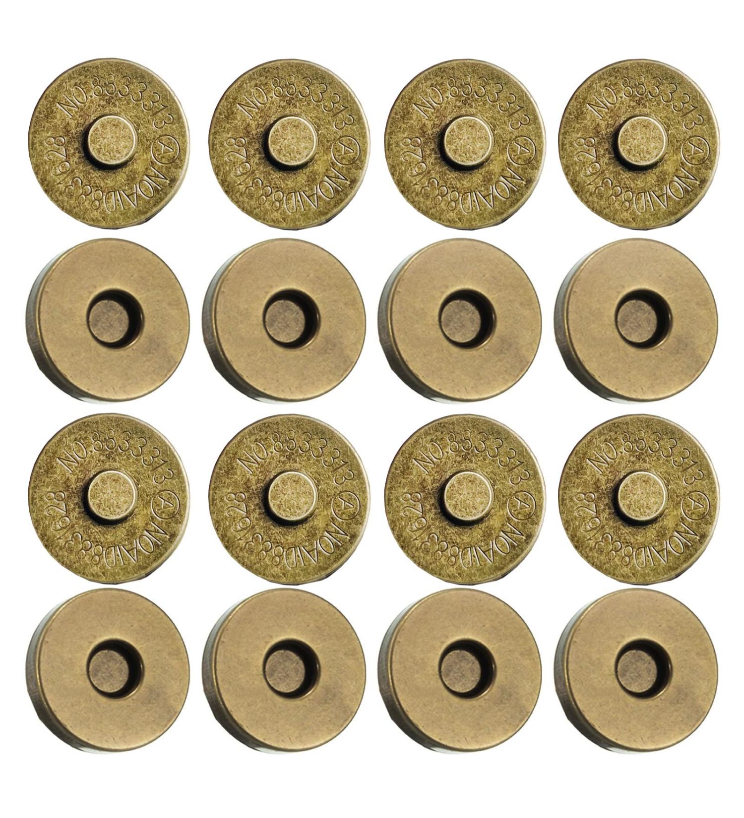 20 Set Magnetic Snaps  Purse Magnetic Bag Fastener Clasp Magnetic Button Replacement Kit for Sewing  DIY Craft  Purses  Bags  Clothes  Leather (Bronze 18MM) - Buy Online on GoSupps.com