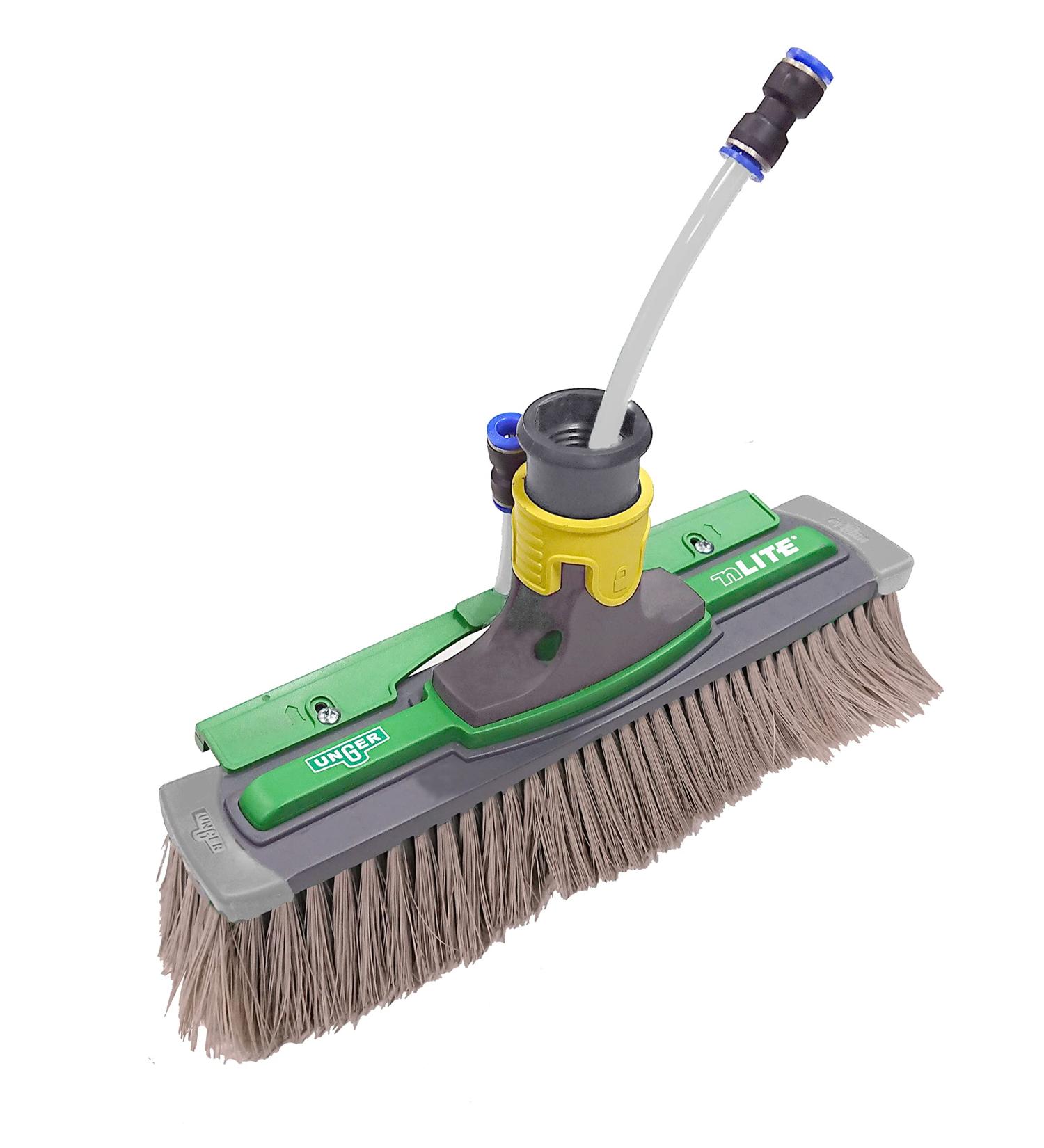 Unger Nlite Power brush completely 28 cm (unspeated incl. Hose + quick connection brush head swiveling 180 brush with shock/edge protection for purely water cleaning) NUK28
