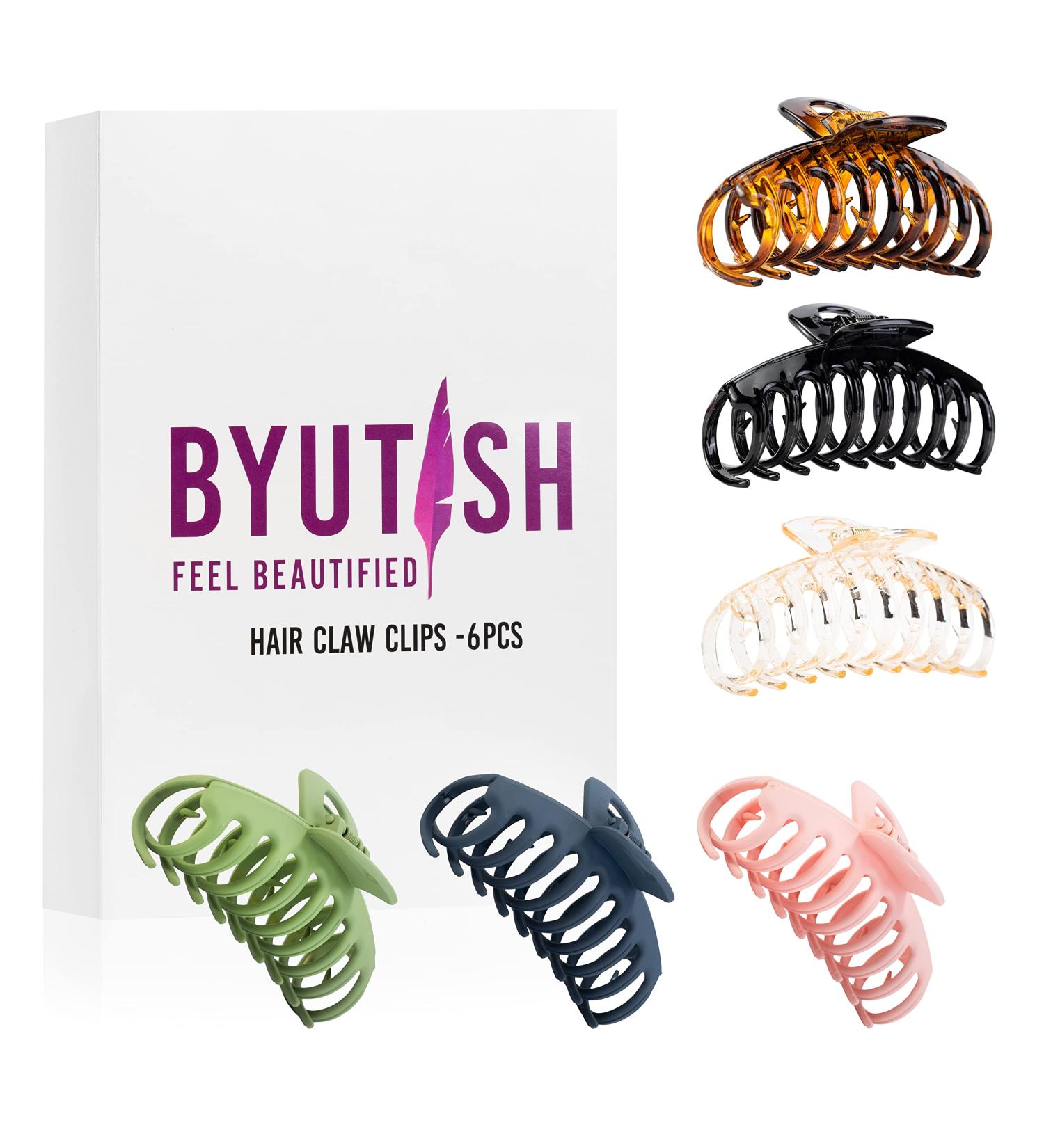 Byutish Hair Claw Clips for Thick Hair - 6 Pcs Anti-Slip Strong Grip Clips for Straight, Curly, & Wavy Hair - Buy Online on GoSupps.com