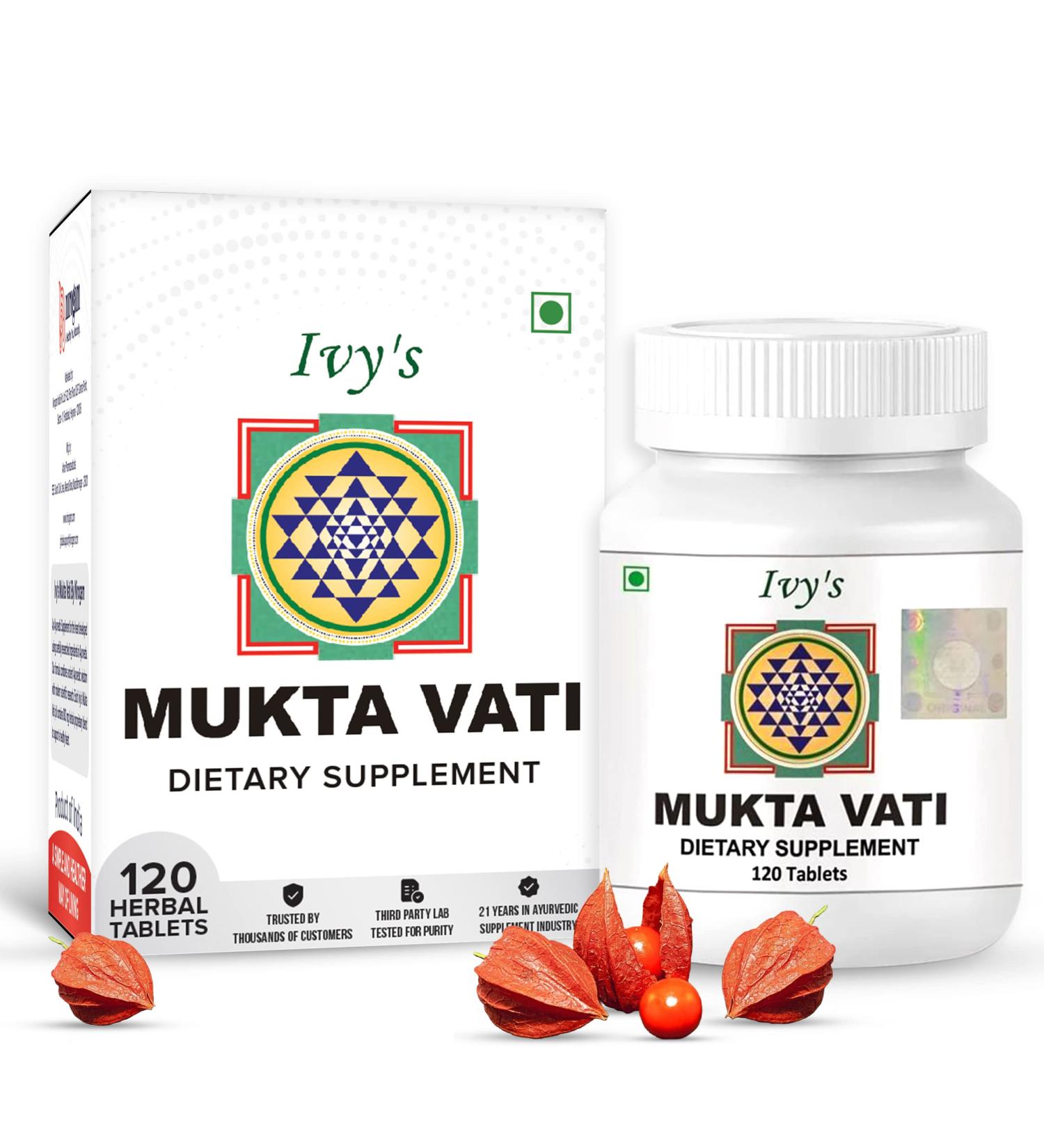 Ivy's Mukta Vati Herbal Tablets - Ayurvedic Formula for Natural Wellness - Buy Online on GoSupps.com