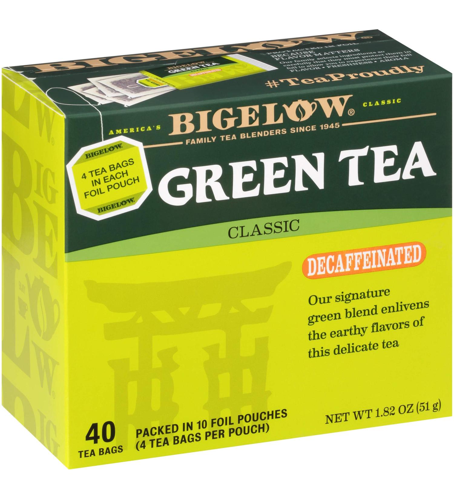 Bigelow Decaffeinated Green Tea Bags - 240 Total Bags (6 Packs of 40) | Herbal & Caffeine-Free - Buy Online on GoSupps.com