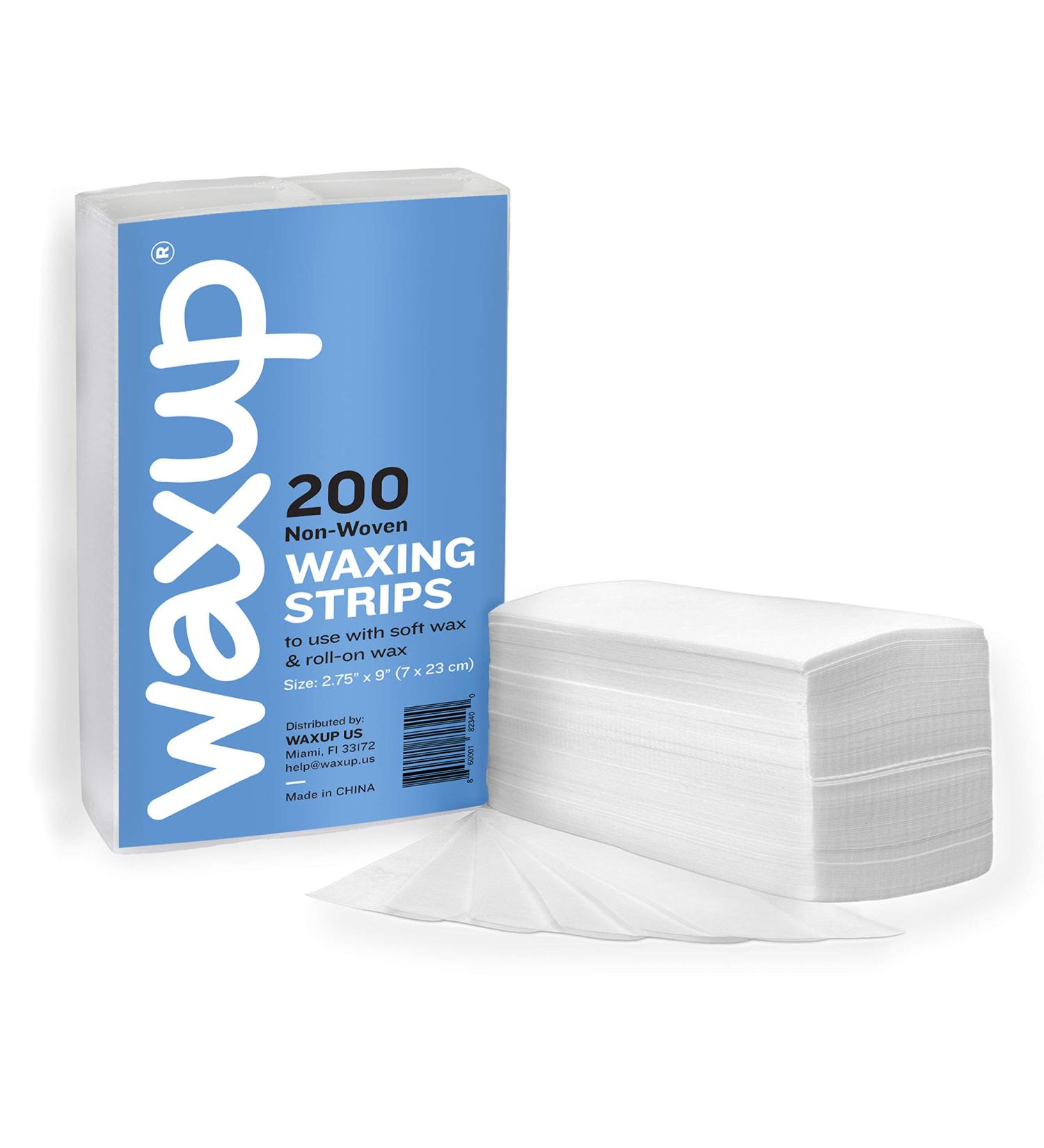 Waxup Non-Woven Wax Strips 3x9 - 200 Disposable Large Waxing Strips for Hair Removal - Ideal for Facial & Body - Use with Soft Wax - 50 Yards Roll Equivalent - Buy Online on GoSupps.com