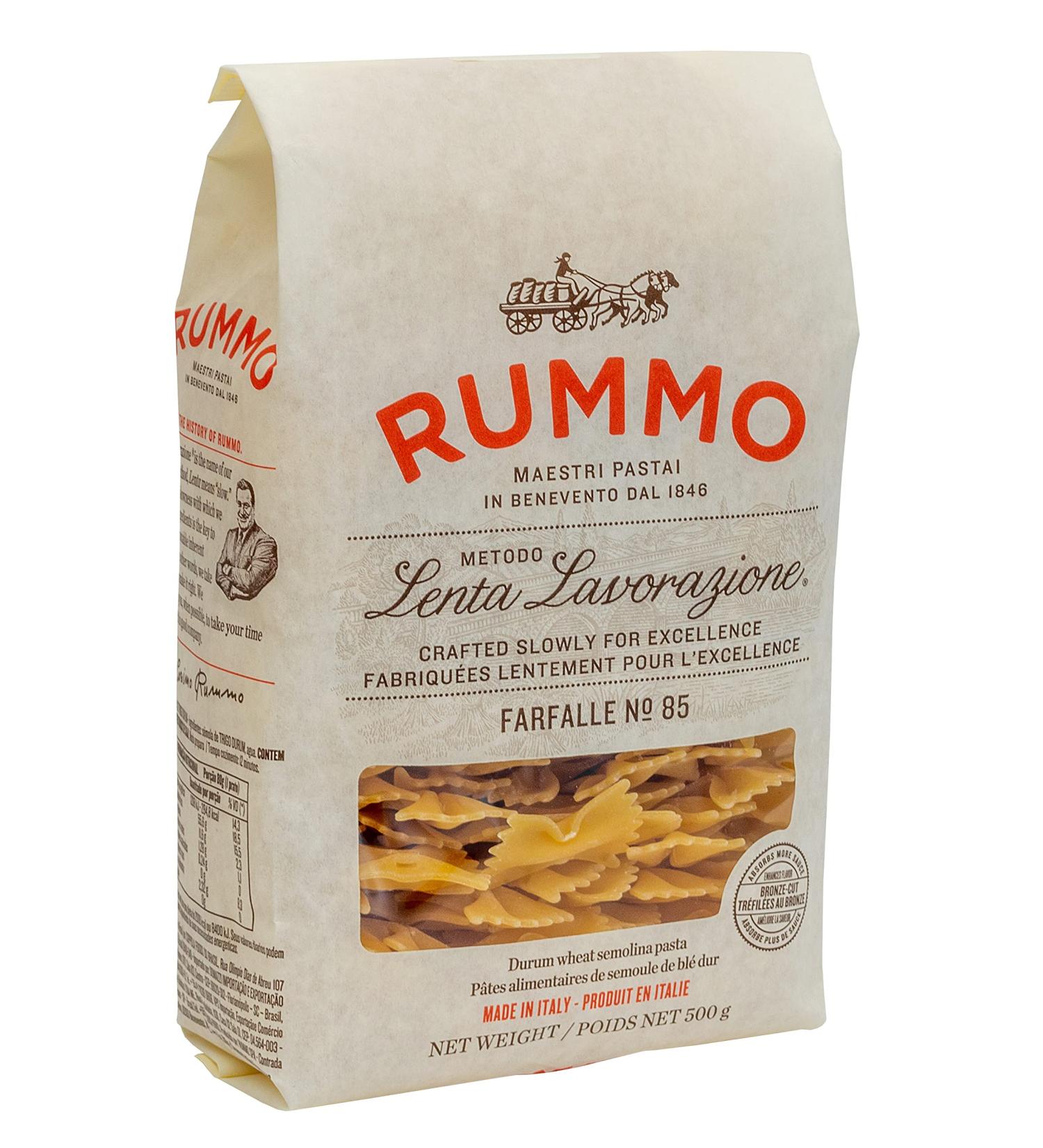 Rummo Farfalle No. 85 Authentic Italian Pasta Made with Durum Semolina Wheat 500g (Pack of 1) - Buy Online on GoSupps.com