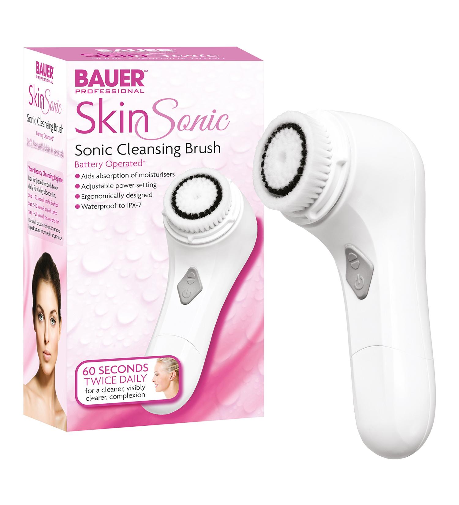 Bauer Professional Skin Sonic Cleansing Brush Cleaner Softer Skin Battery Operated 38720 - Buy Online on GoSupps.com