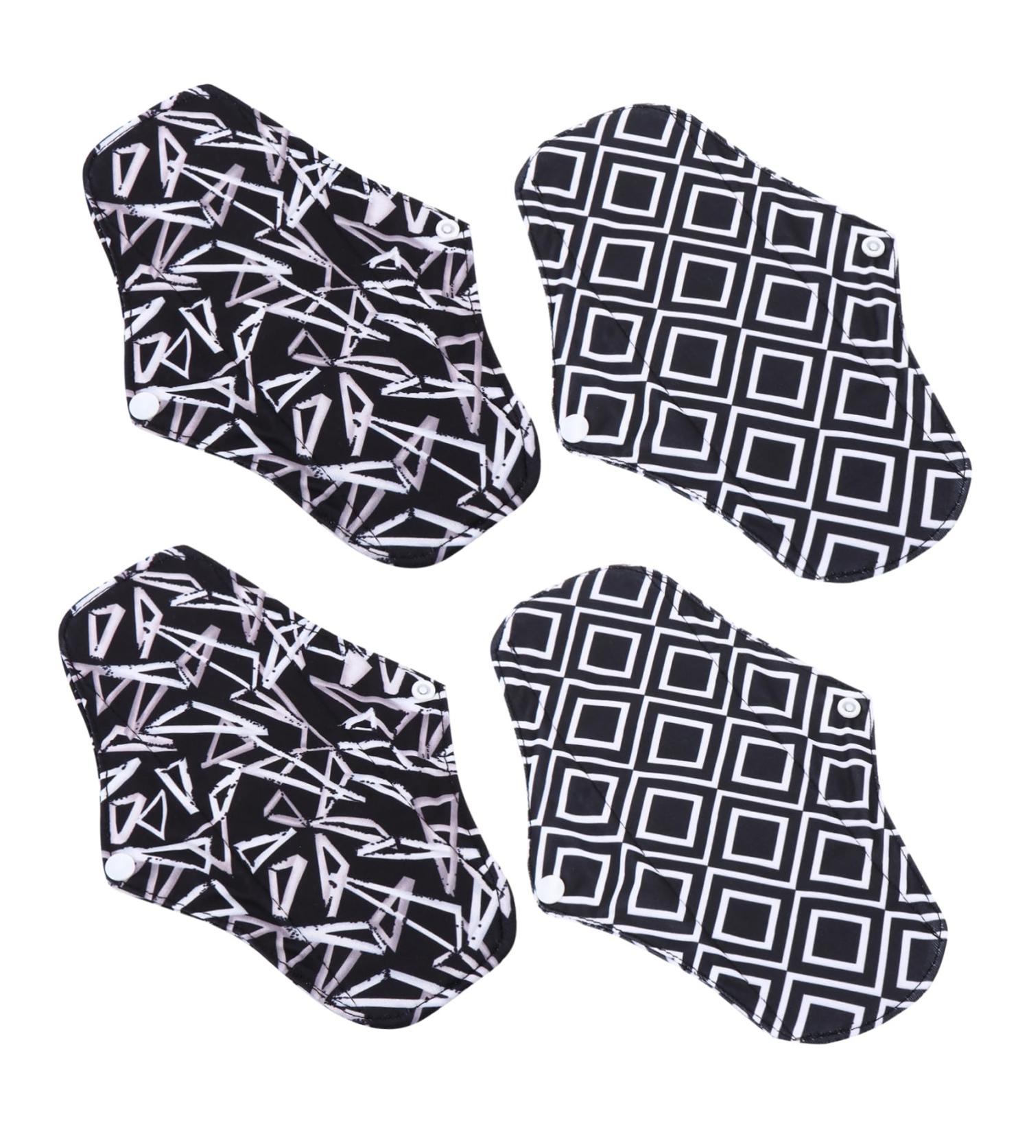 Set of 4 Washable Cloth Panty Liners | Reusable Menstrual & Incontinence Pads | Heavy Flow Washable Napkins | Eco-Friendly Cloth Pads - Buy Online on GoSupps.com