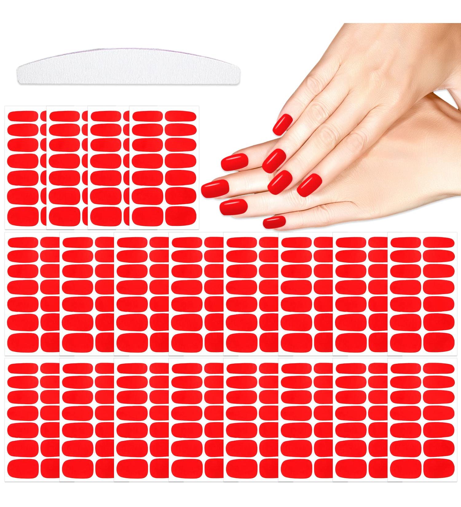 YECIRALA 280 Pcs Red Nail Stickers - Full Wraps for Women | Gel Nail Strips & Polish Decals for Nail Art - Style 1 - Buy Online on GoSupps.com