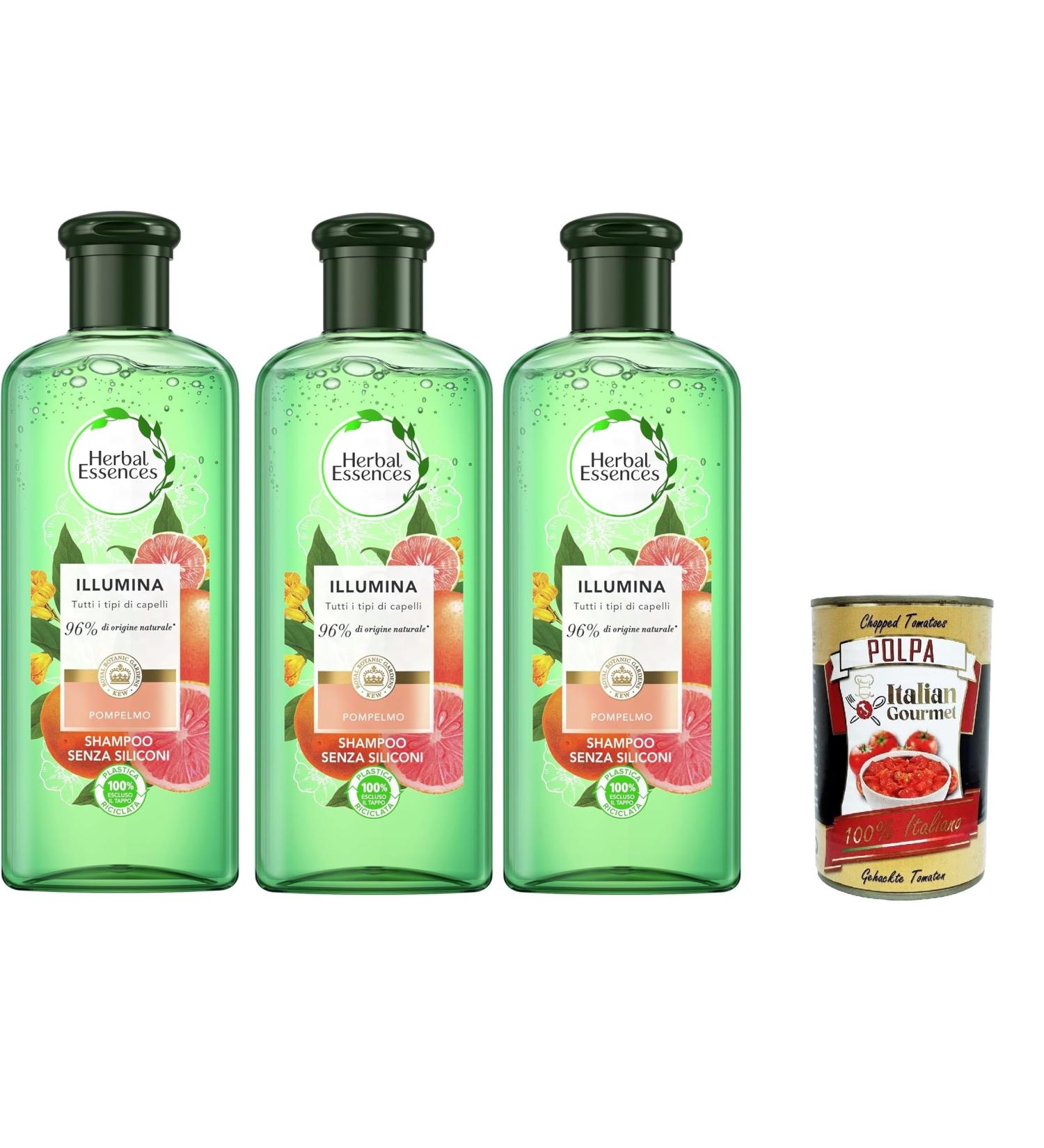  Italian Gourmet E.R. Herbal Essences Mosa Grapefruit and Mint Shampoo 250ml in collaboration with the Royal Botanic Gardens Kew 3 x 250ml + Italian Gourmet Polpa 400g - Buy Online on GoSupps.com
