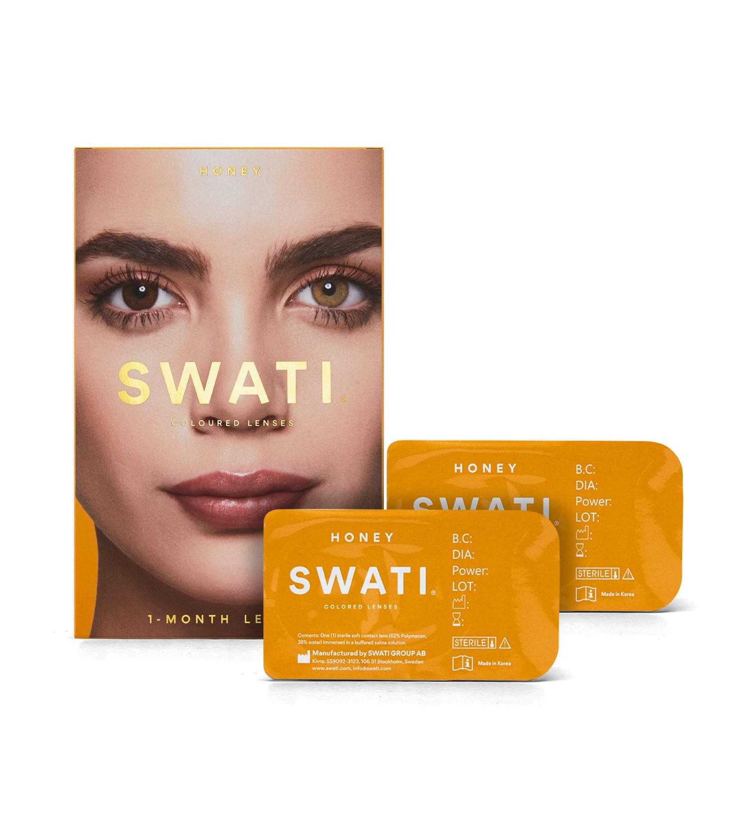 Honey (hazel) - 1 month contact lenses colored - Swati cosmetics naturally looking contact lenses 0.0 diopters 8.7 millimeters 14.20 millimeters 2