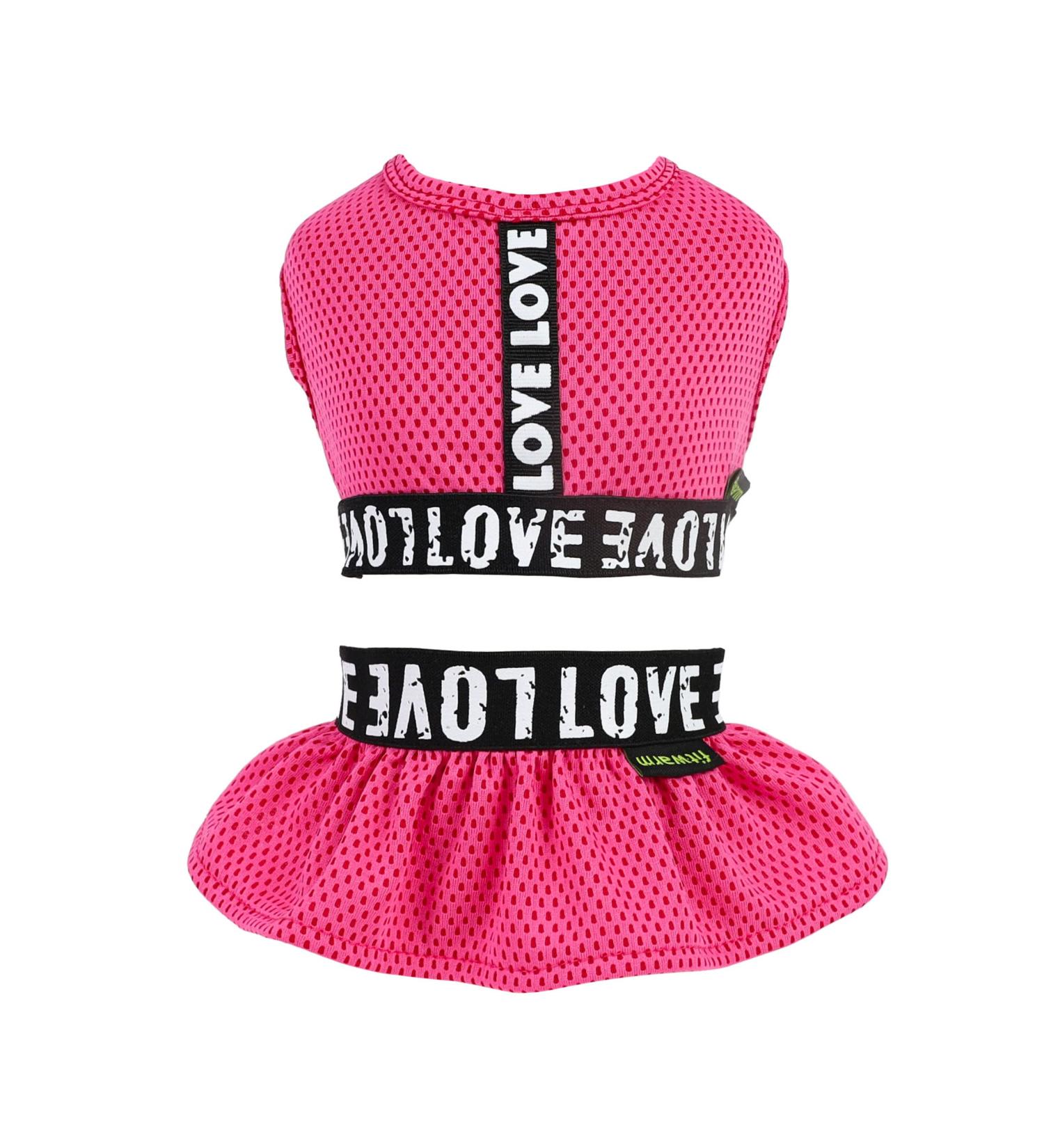 Fitwarm 2 Piece Athleisure Lightweight Dog Dress for Small Dogs - Rose Pink, Small - Buy Online on GoSupps.com