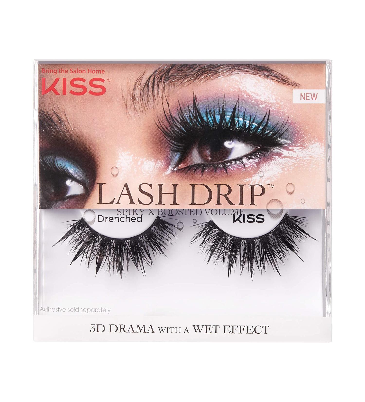 KISS Lash Drip Spiky X Boosted Volume False Eyelashes - Unique Wet Look & Hydrated Effect - Drenched Style - 1 Pair - Buy Online on GoSupps.com