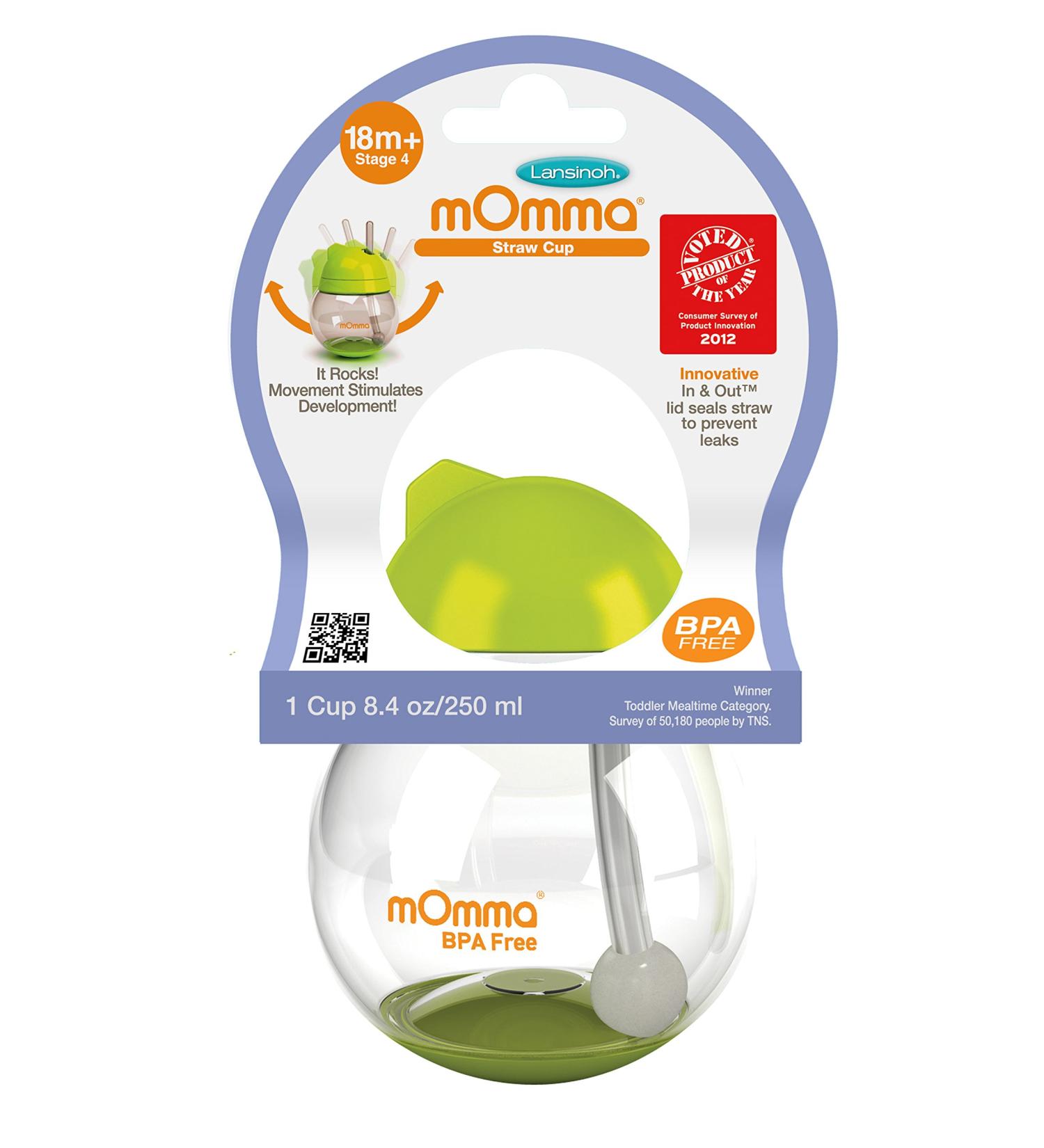 Lansinoh mOmma Straw Cup Green - BPA-Free, Spill-Proof, Safe & Hygienic for 18+ Months - Easy Cleaning - Buy Online on GoSupps.com