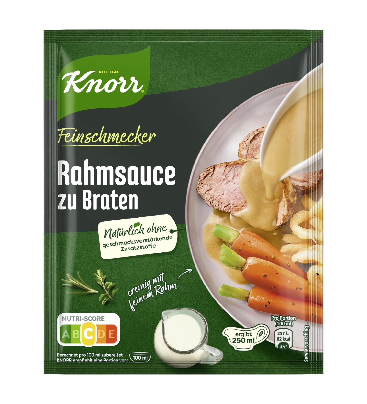 KNORR Gourmet Cream Sauce for Roasts - Delicious Light Brown Sauce (23x 250ml) | No Flavor Enhancers | International Shipping Available - Buy Online on GoSupps.com