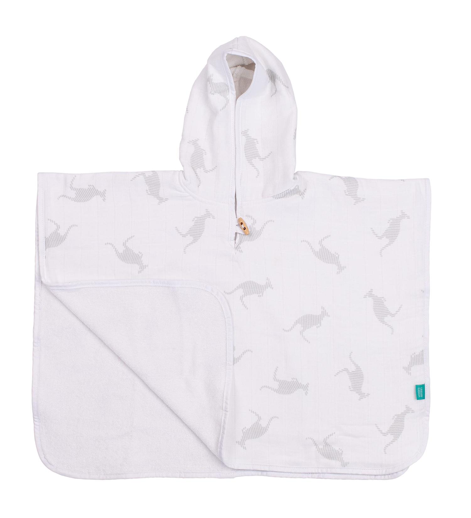 Urban Kanga Baby Bath Poncho with Hood | Two-Sided Grey Kanga for Children 1 Year | International Shipping Available - Buy Online on GoSupps.com