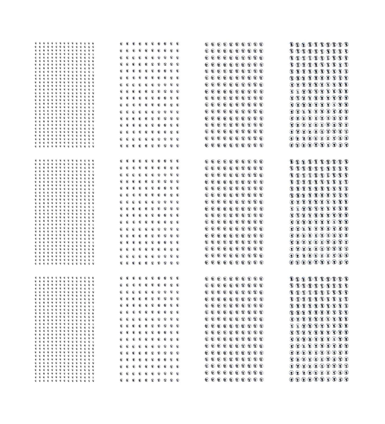 Gartful Clear Rhinestone Stickers - 2790 PCS Round Gem Sticker for Crafts, Scrapbooking, DIY, Wedding Decor - 4 Sizes (3/4/5/6mm) - Buy Online on GoSupps.com