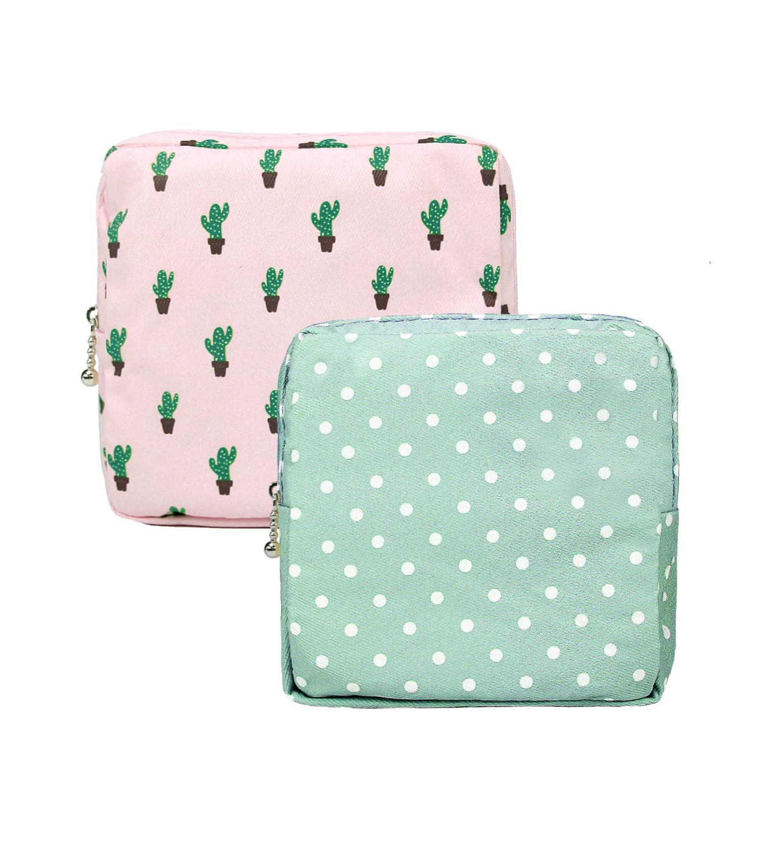 Sanitary Napkin Storage Bag for Women Portable Menstrual Pad Pouch with Zipper (2 Pack) - Ideal for Teen Girls - Feminine Menstruation First Period Bag - Buy Online on GoSupps.com