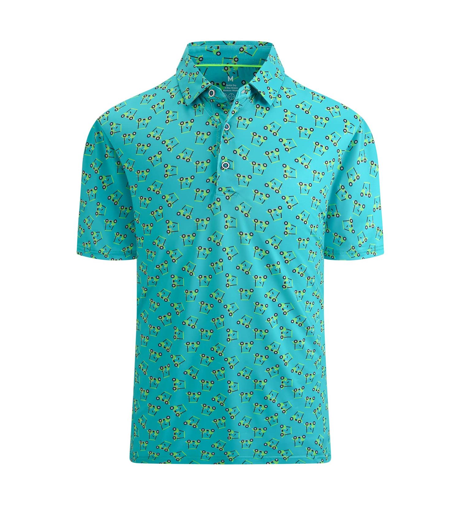 SAMERM Men's Green Golf Polo Shirt - Short Sleeve Moisture Wicking Dry Fit Performance Top (Large) - Buy Online on GoSupps.com