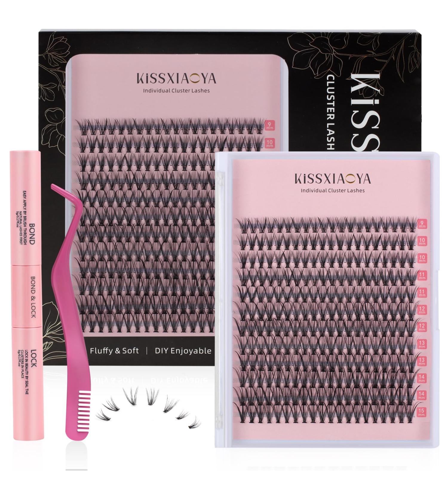 Cluster Eyelash Extensions Kit 240Pcs 30D 0.07 DCurl Mix 9-15mm Lashes - DIY Individual Soft Natural False Eyelashes with Bond, Seal & Applicator - 30P Kit - Buy Online on GoSupps.com