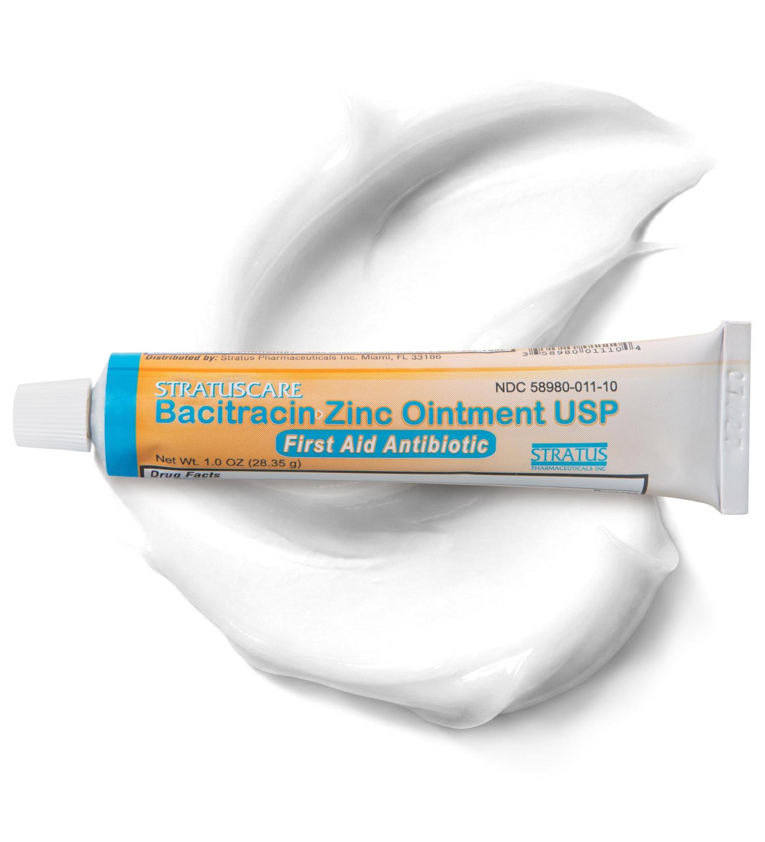 STRATUS PHARMACEUTICALS Bacitracin Zinc Ointment USP Topical First Aid for Minor Cuts Scrapes Burns and Chafing 1.0 fl oz Tube - Buy Online on GoSupps.com