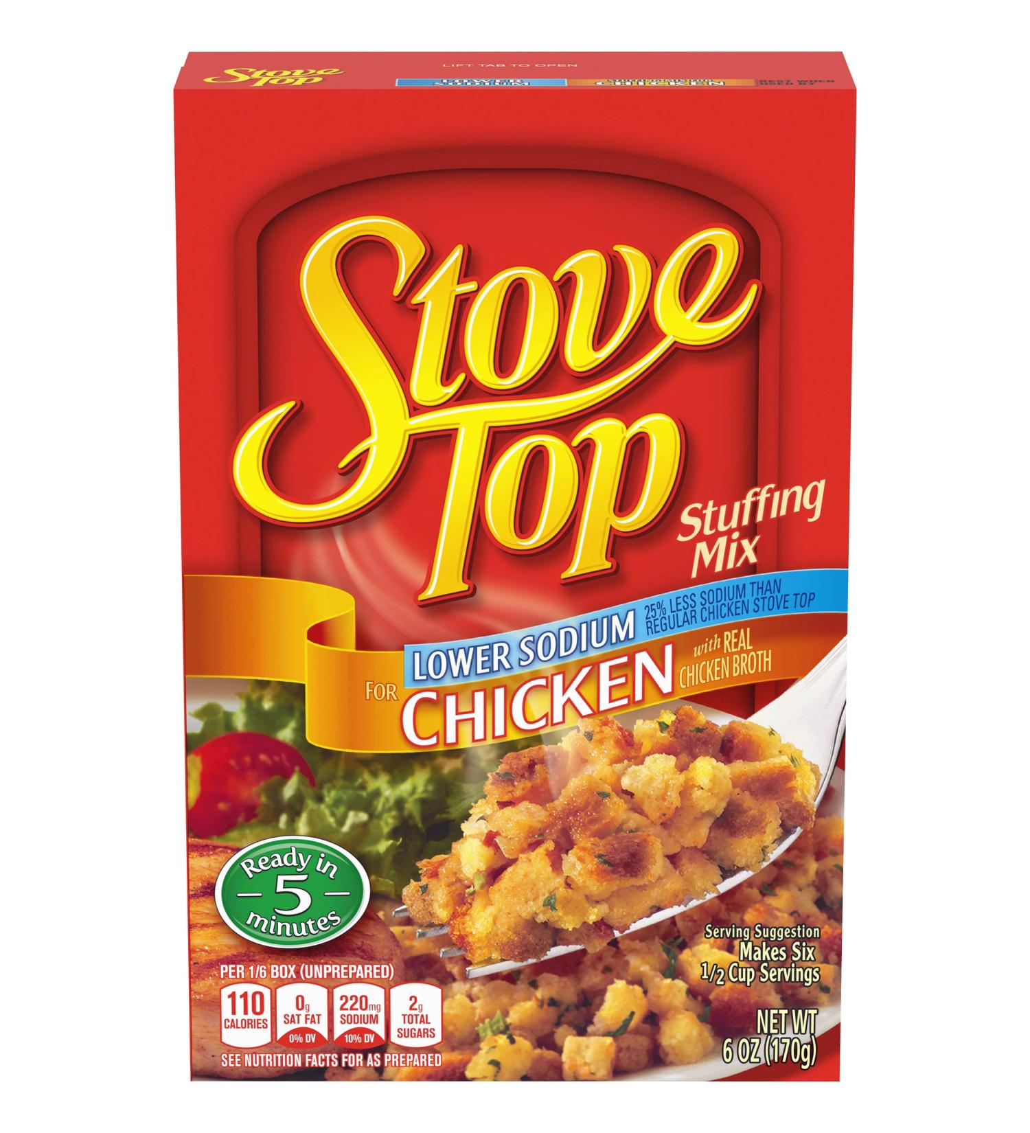 Stove Top Stuffing Mix Chicken Low Sodium 6oz Boxes (12 Pack) - Buy Online on GoSupps.com