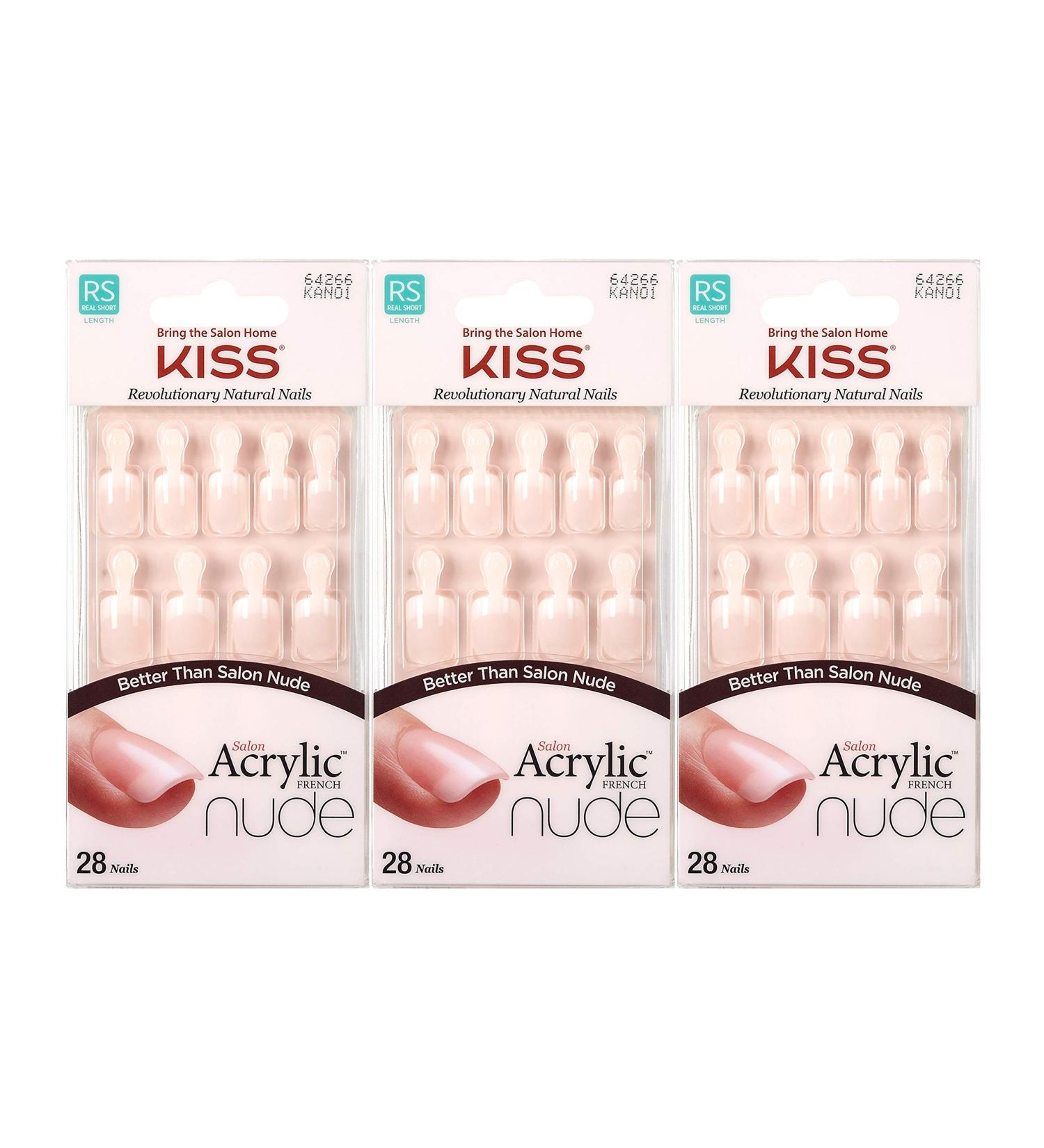 KISS Salon Acrylic Nude 28 Nails 3 Pack - 28 Count - Buy Online on GoSupps.com