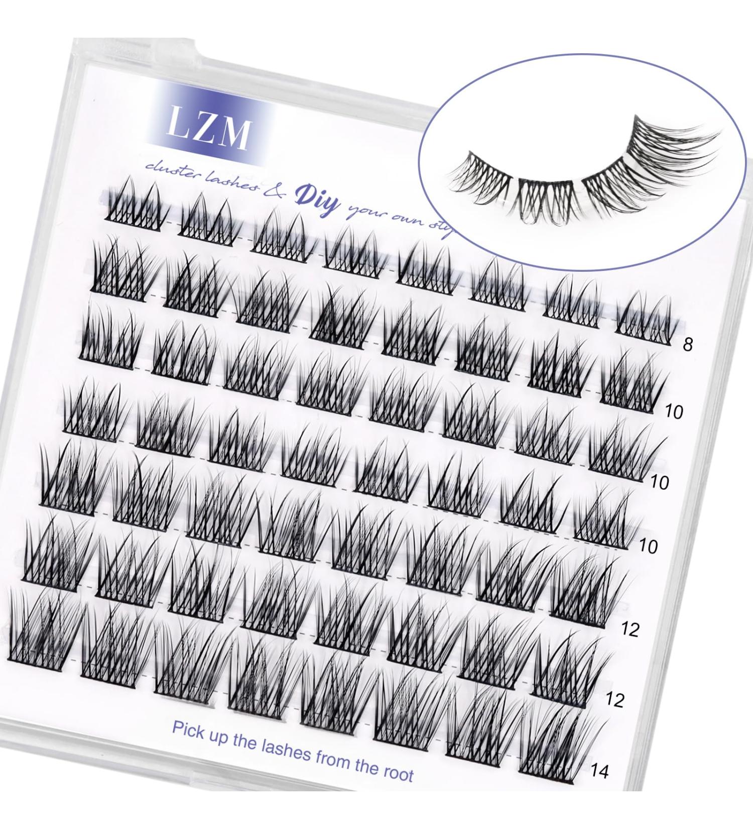 LZM C Curl Single Eyelashes - 8-14mm Cluster Lashes for Natural Look | DIY Eyelash Extensions at Home | Premium Quality Artificial Lashes - Buy Online on GoSupps.com
