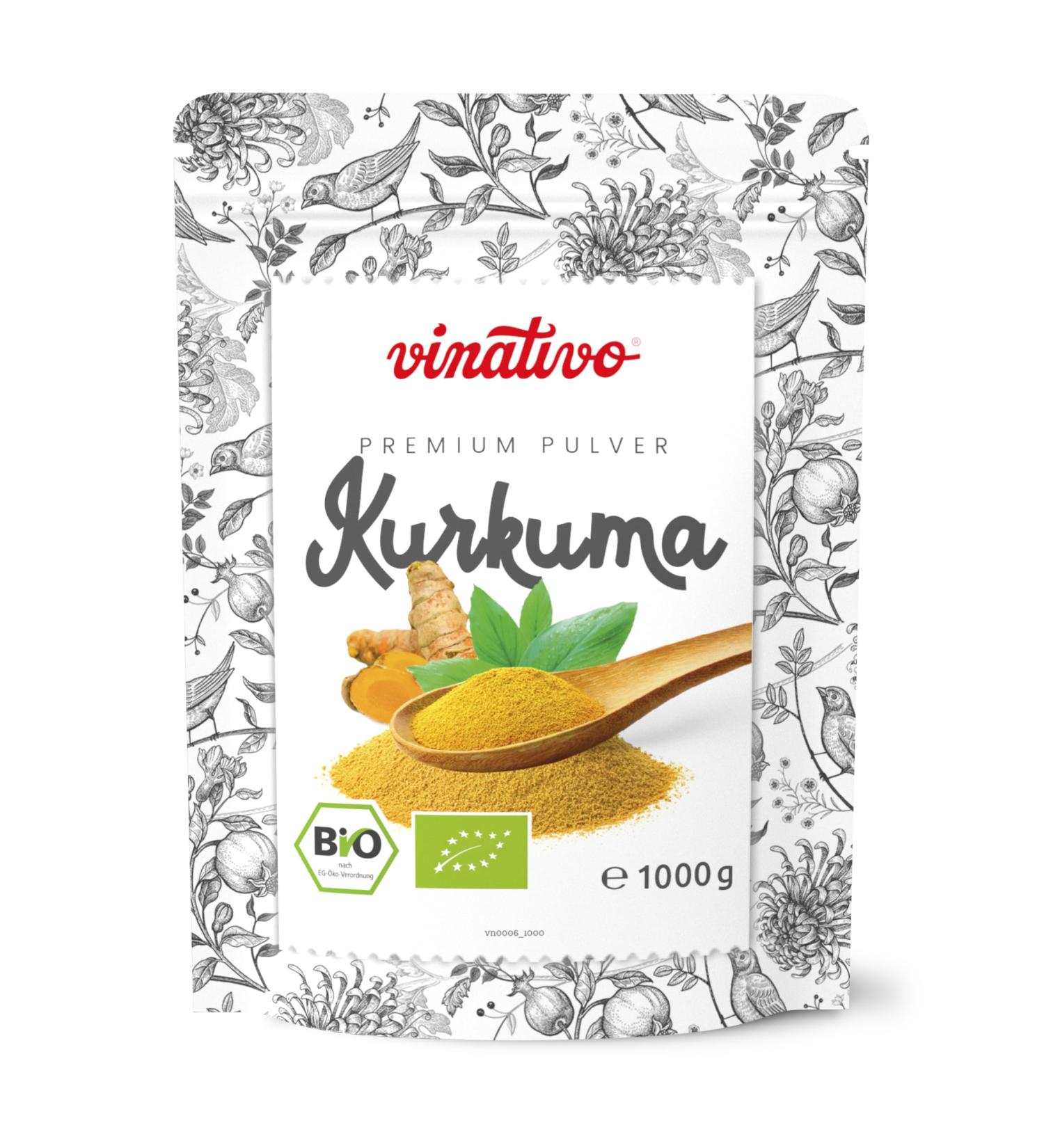 Organic Turmeric Powder 1kg | Vinativo - Raw Food Quality Tested & Ground | Premium Organic Spice - Buy Online on GoSupps.com