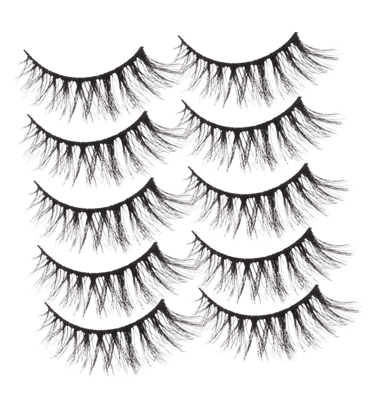 LALAFINA 10 Pairs Fake Eyelashes Eyelash Kits Lash Mascara Makeup Mascara Fake Lashes Lash Strip Curly 3d 1 count (Pack of 1) As Shown - Buy Online on GoSupps.com