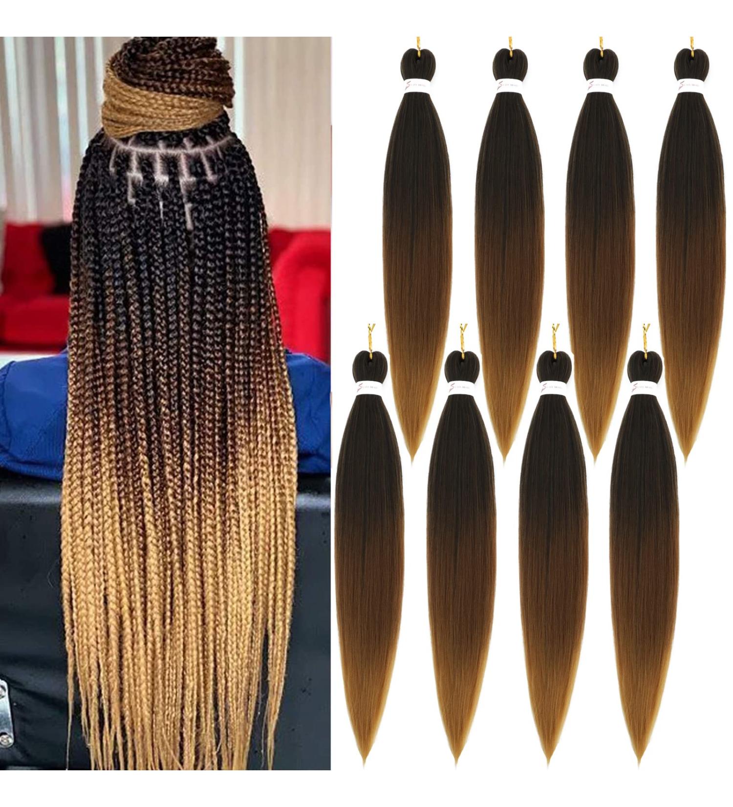 8 Packs Pre-Stretched Braiding Hair- 26 Inch Crochet Twist Braids for Black Women (1B/30/27) - Buy Online on GoSupps.com