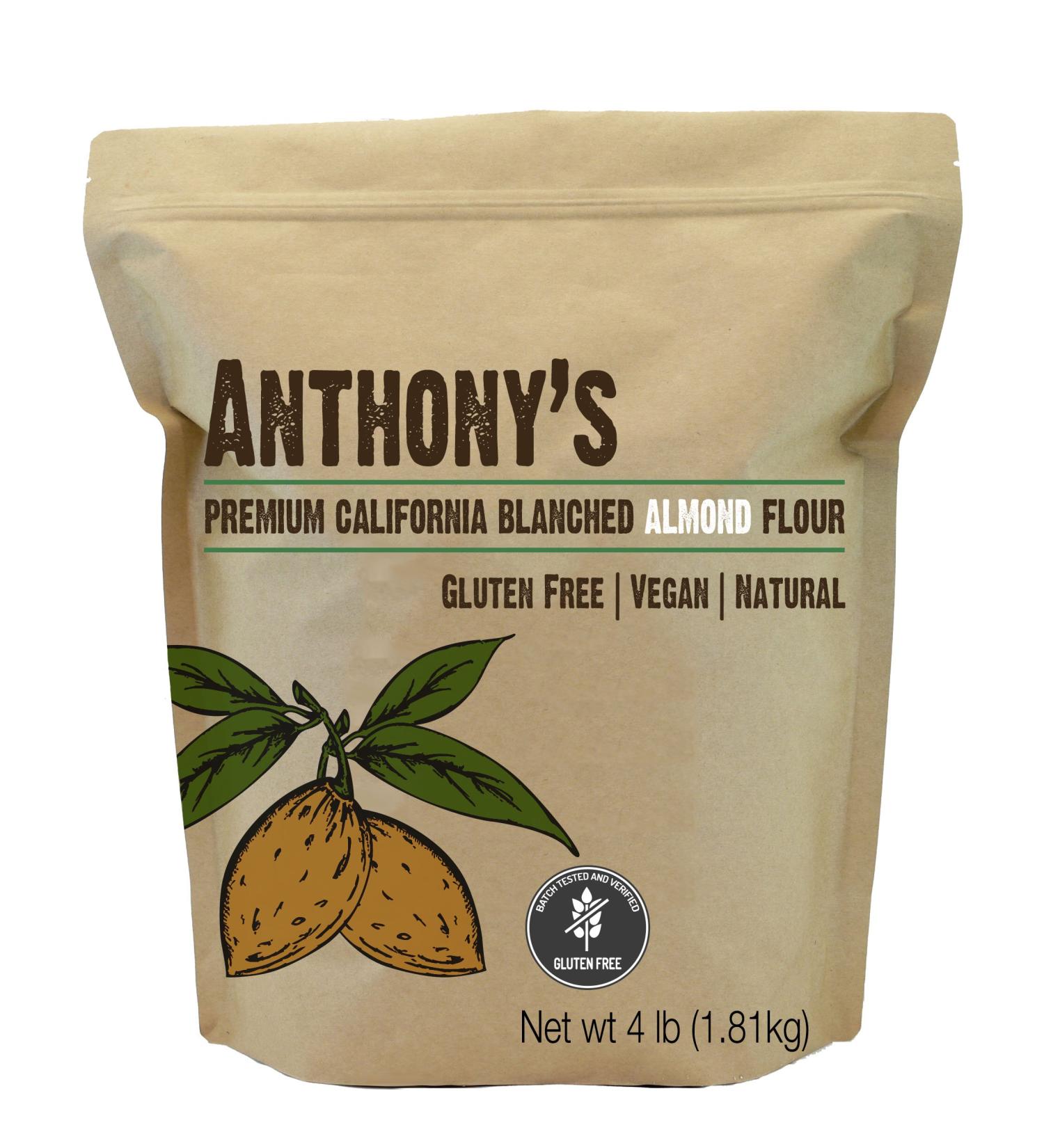 Anthony's Blanched Almond Flour 4 lb - Gluten Free, Non-GMO, Keto Friendly - Buy Online on GoSupps.com