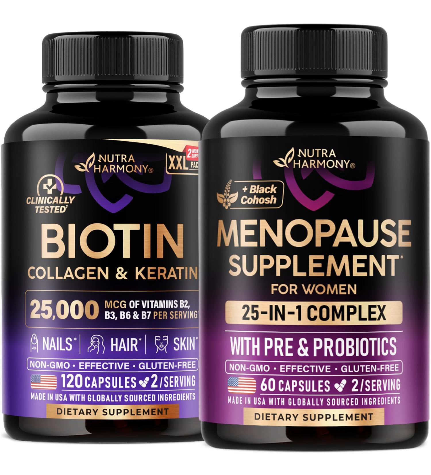 NUTRAHARMONY Biotin Collagen Keratin & Menopause Capsules