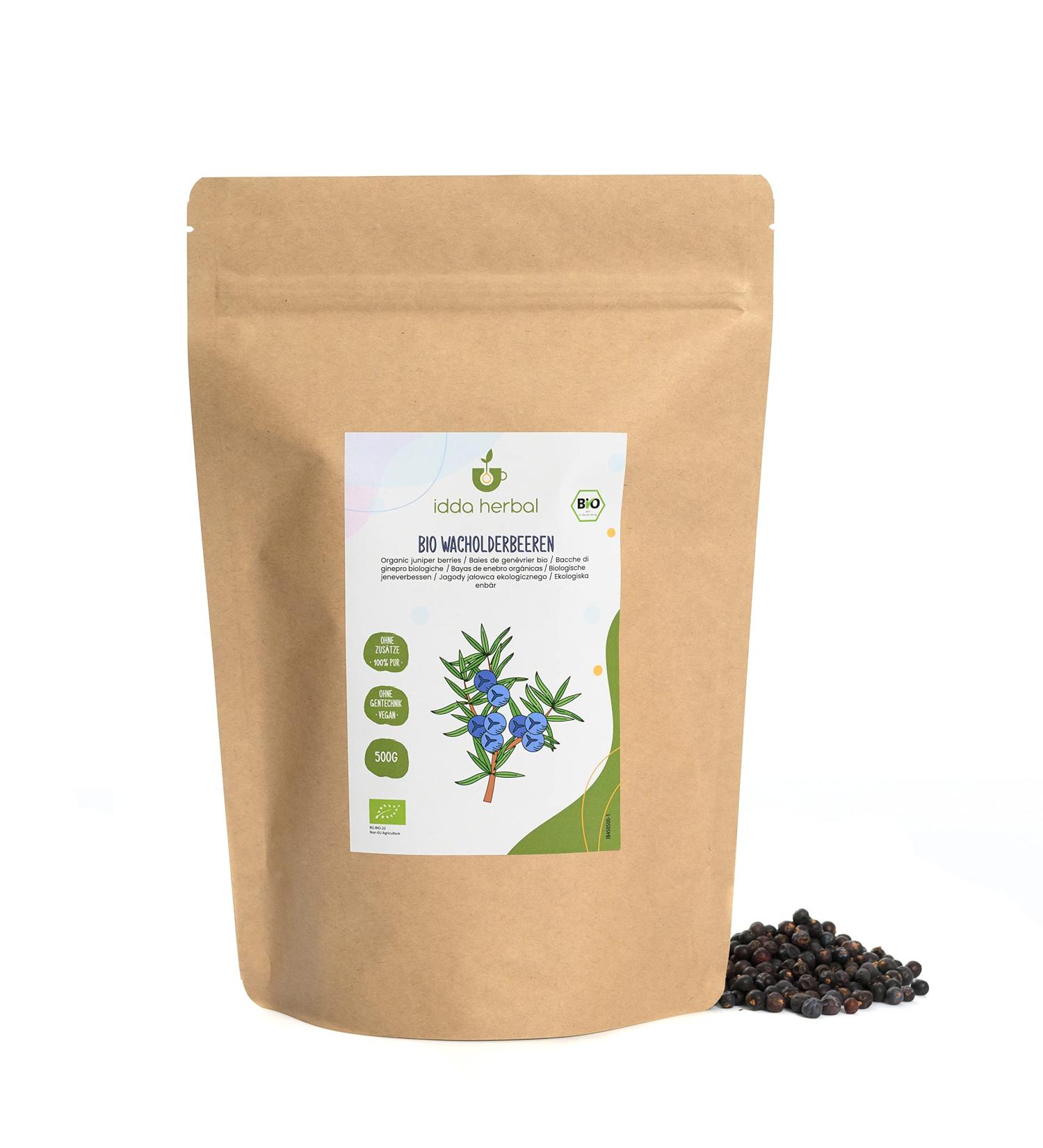 Organic Dried Juniper Berries (500g) Organic Grown Whole Juniper Berries Unsweetened 100% Natural and Pure Vegan - Buy Online on GoSupps.com