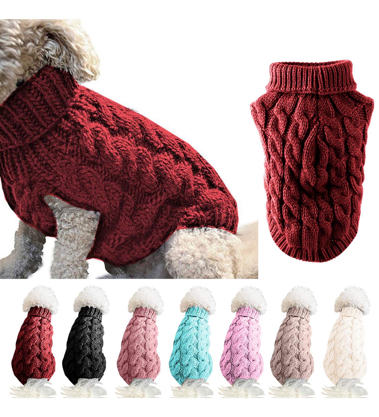 Famkit XL Pet Dog Turtleneck Sweater - Warm Pullover Knitwear for Small Dogs Fashionable Red Dog Clothing Ships Internationally - Buy Online on GoSupps.com