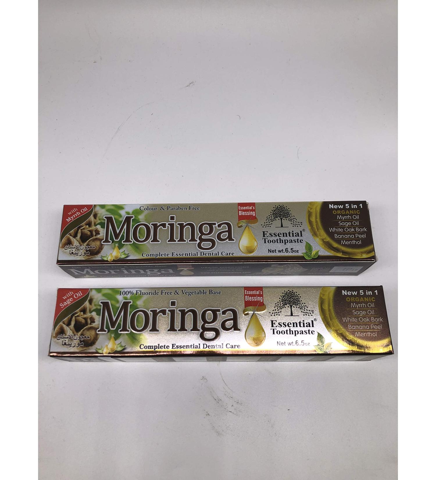 Moringa Organic Toothpaste 100% Fluoride Free & Vegetable Base Color & Paraben 6.5ozFree