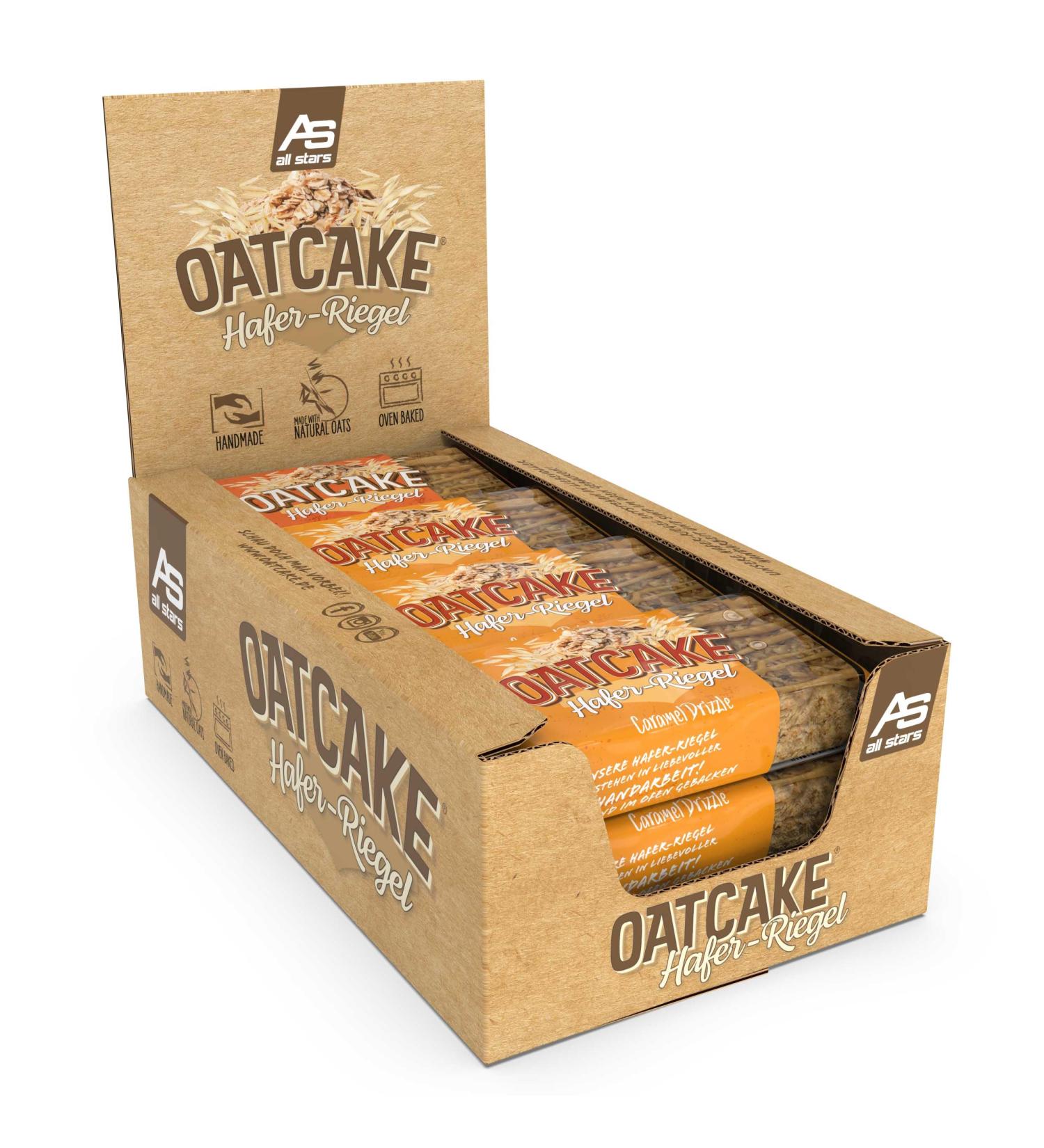 All Stars Oatcake Hafer Bar - Caramel Drizzle (12 x 80g) | Energy & Meal Replacement Oat Bar with High-Quality Carbohydrates - Buy Online on GoSupps.com