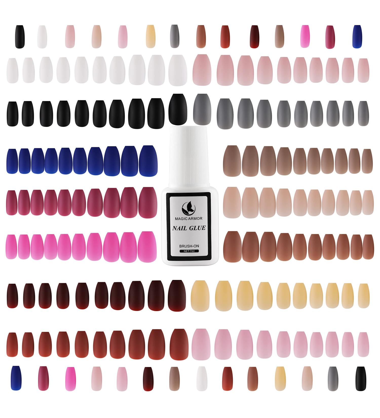 336pcs Matte Acrylic Ballerina Coffin Short Press-on Nails Set with Glue - 14 Colors | Nail DIY PAT1 - Buy Online on GoSupps.com