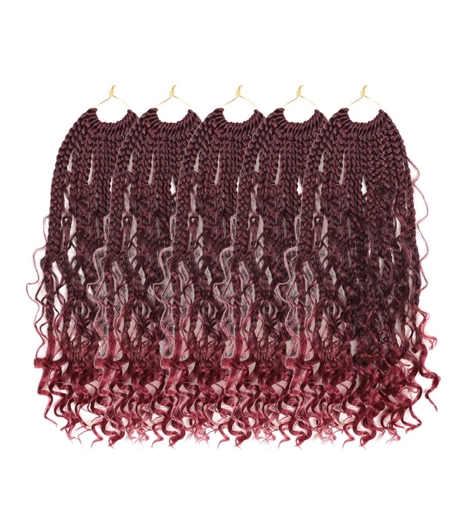 Melisay 5 Packs Box Braids Crochet Hair Extensions | Curly 35.6 cm Synthetic Afro Kinky & Passion Twist | Faux Locs for Black Women - T530 - Buy Online on GoSupps.com