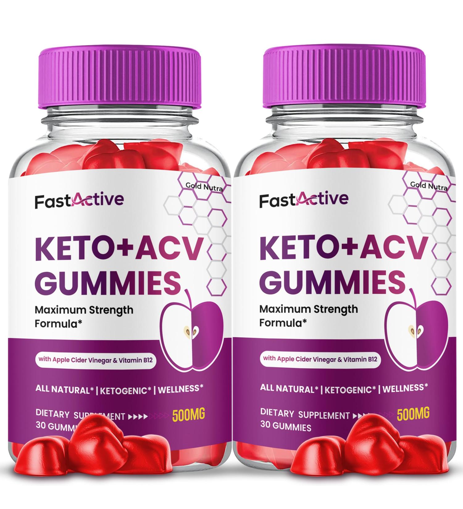 Fast Active ACV Gummies FastActive + ACV Gummies Advanced Formula Supplement for Men and Women 2 Month Supply (2 Pack) - Buy Online on GoSupps.com