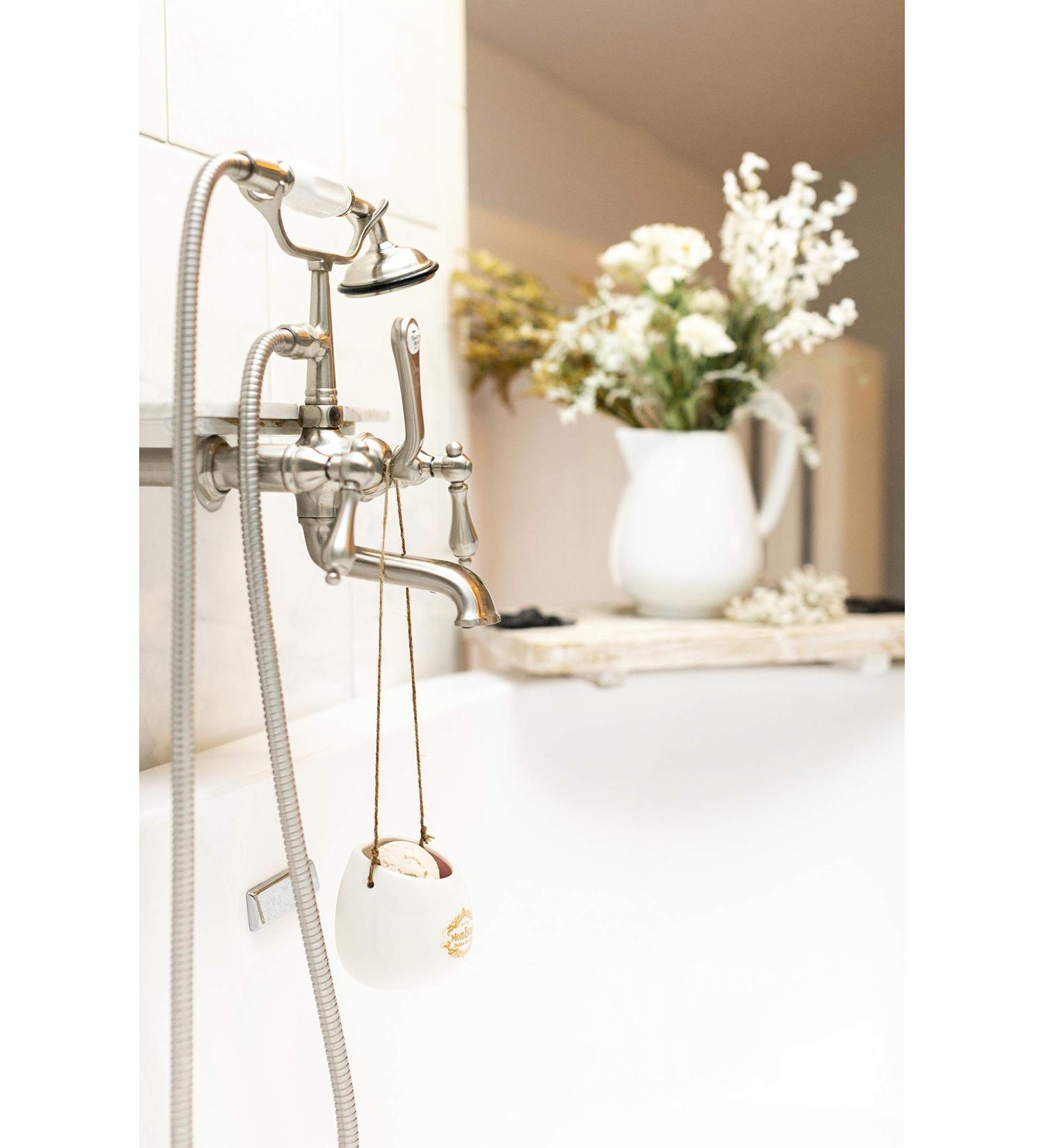 Mom Bomb Bubble Bouquet: Luxury Bath Scoop and Ceramic Holder Set - Buy Online on GoSupps.com