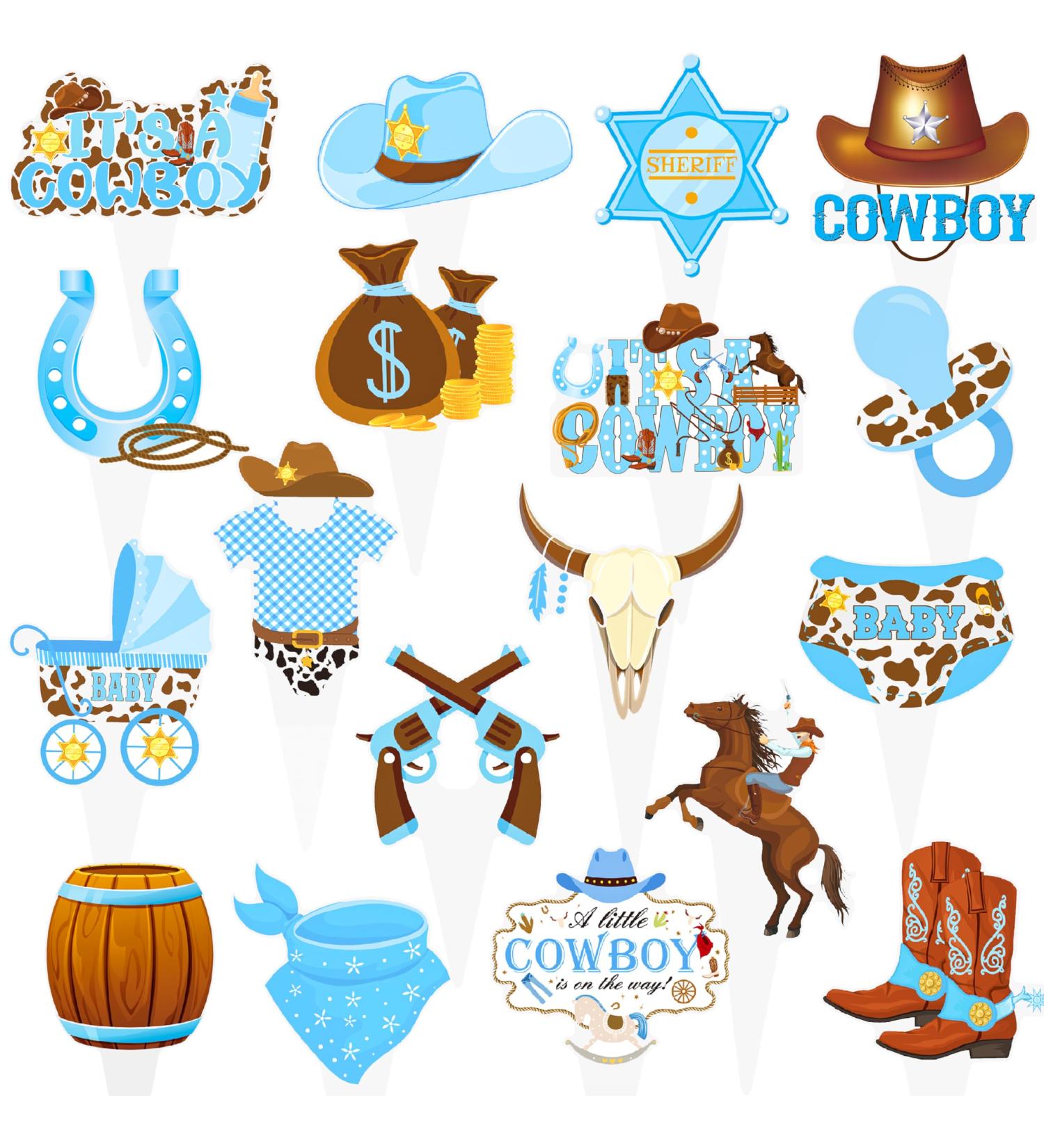 Cowboy Cupcake Cake Toppers Western Theme Cake Topper Cowboy Cake Picks Cake Decoration for Kids Cowboy Birthdays Party Cowgirl Party Supplies Western Decorations - Buy Online on GoSupps.com