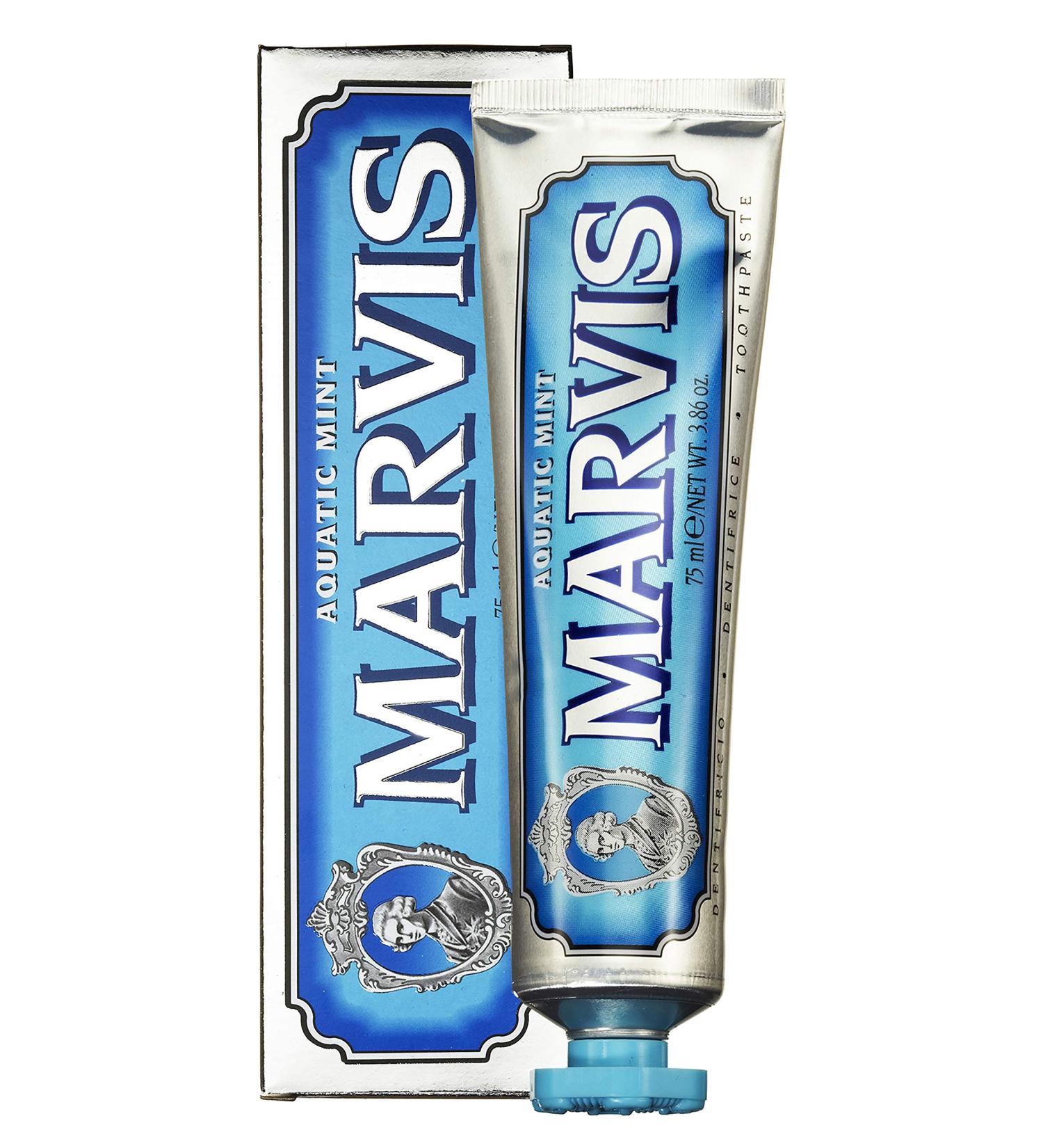 Marvis Aquatic Mint Toothpaste 3.8 oz - Fresh Breath & Healthy Teeth - Buy Online on GoSupps.com