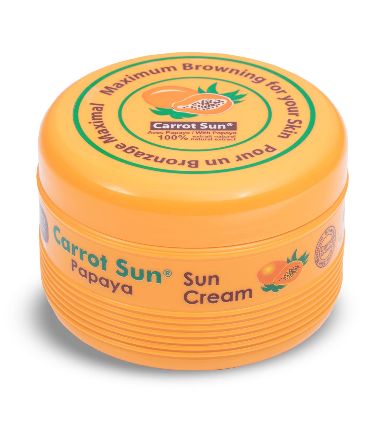 Carrot Sun Tanning Accelerator 350ml Papaya Tanning Gel Natural Extract Sun Cream Dark Tanning Lotion for All Skin Types Tan Lotion with Papaya Oil for Even Beautiful Skin Coloring SPF0 - Buy Online on GoSupps.com
